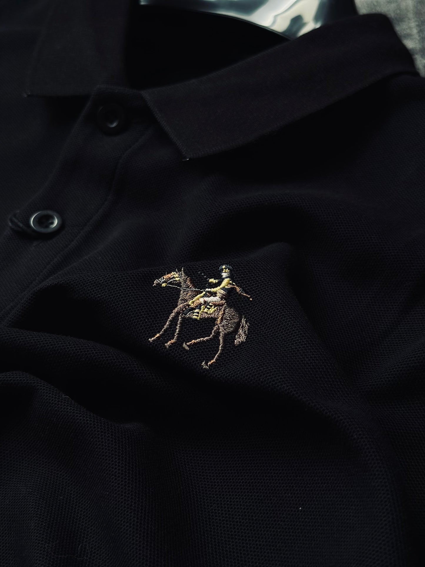CAMISETA POLO RAL NEGRA CABALLO