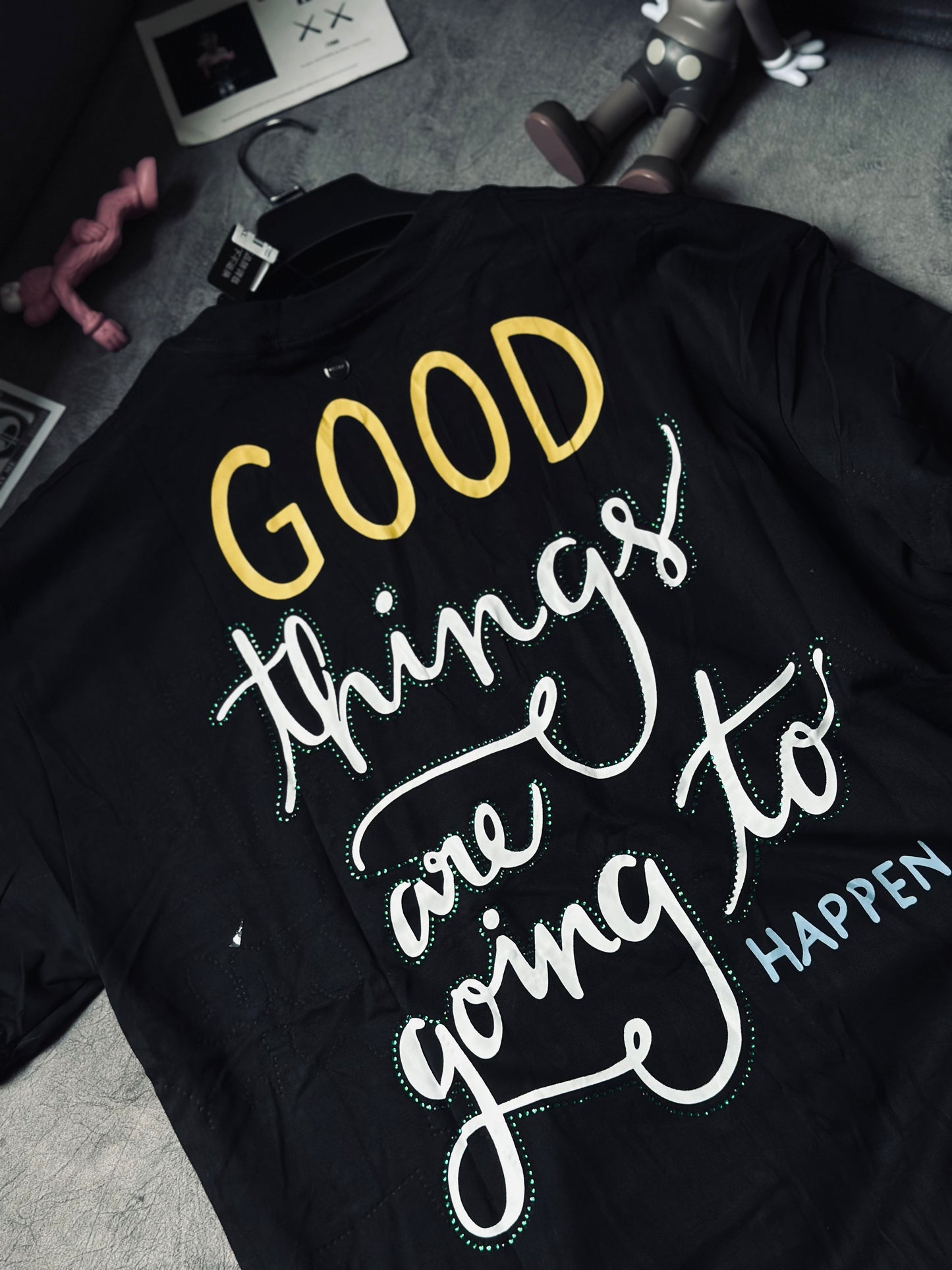 CAMISETA OVERSIZE GOO NEGRA PIEDRAS PLAYA