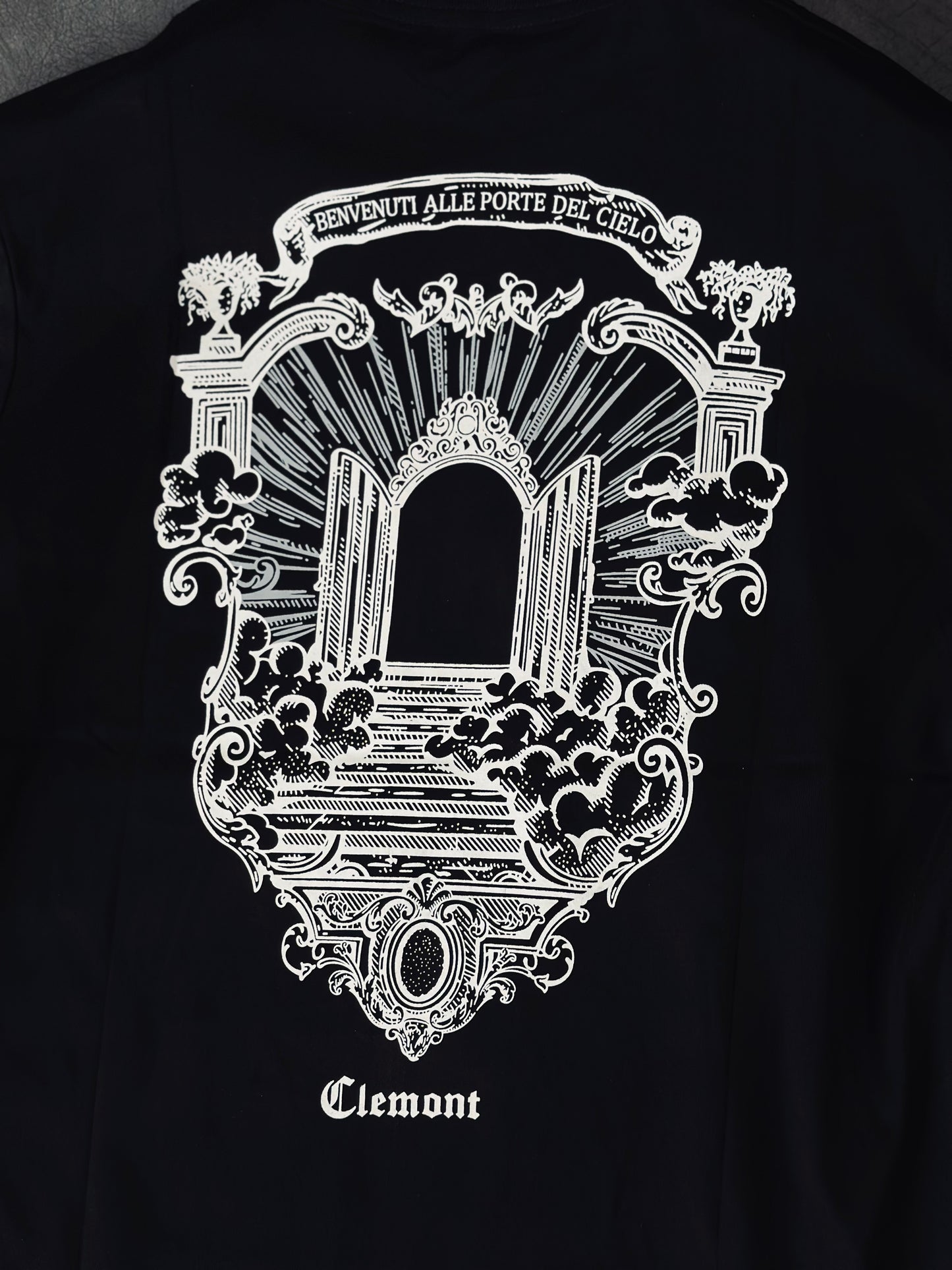 CAMISETA SLIM CLE NEGRA MARCO GRIS