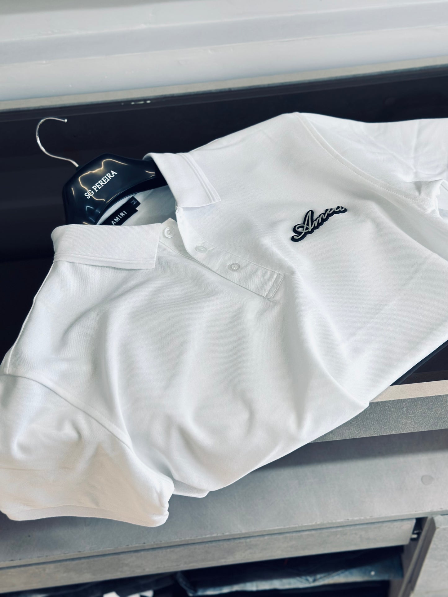 CAMISETA POLO AMI BLANCA AMI ENGOMADO