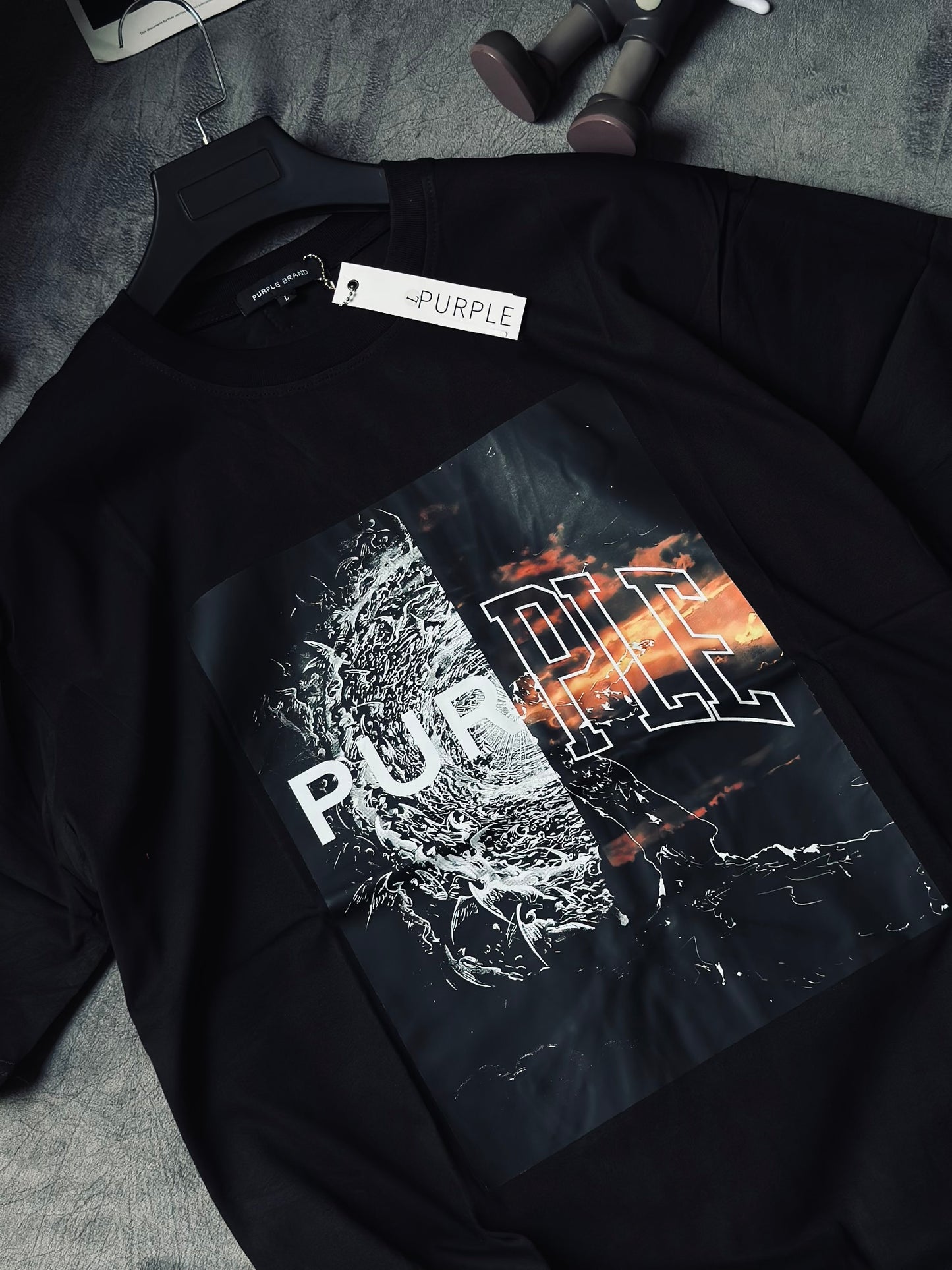 CAMISETA OVERSIZE PUR NEGRA DOS DIMENSIONES