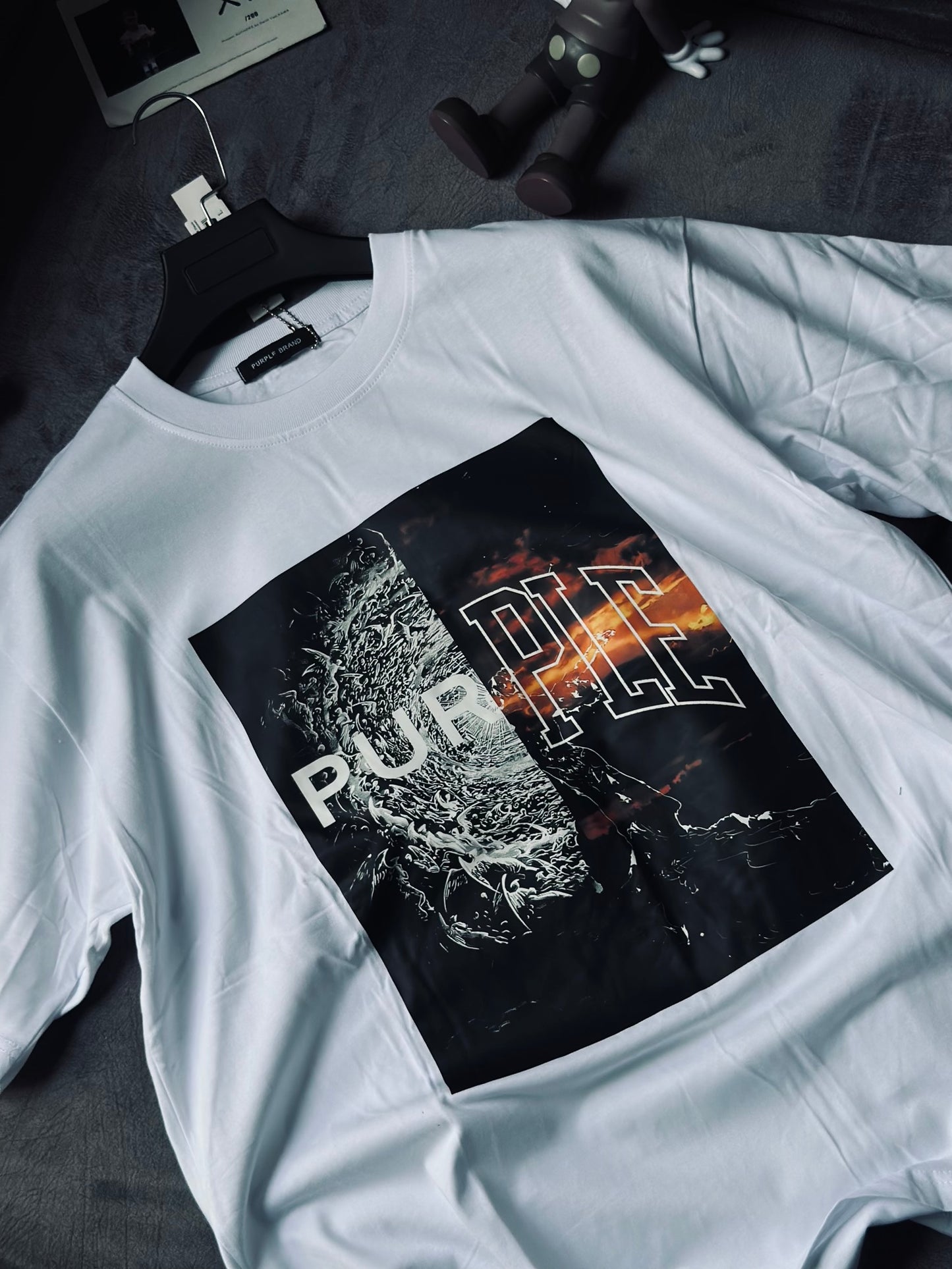 CAMISETA OVERSIZE PUR BLANCA DOS DIMENSIONES