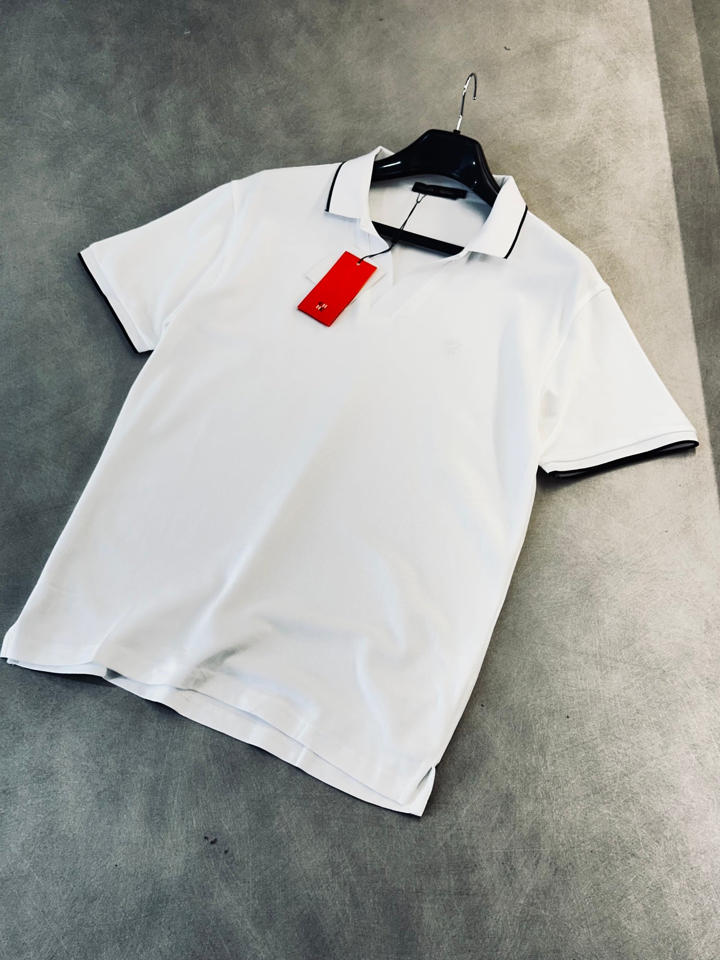 CAMISETA POLO CAR BLANCA BASICA CH TEJIDO