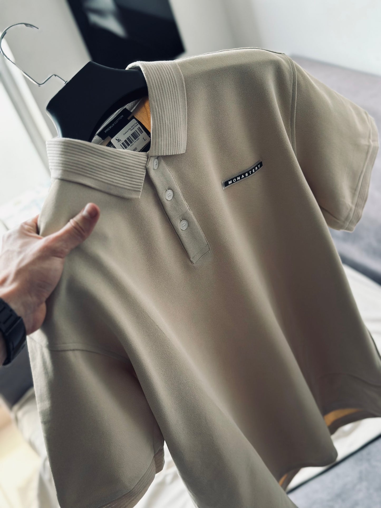 CAMISETA POLO MON CAQUI DETALLE GOMA