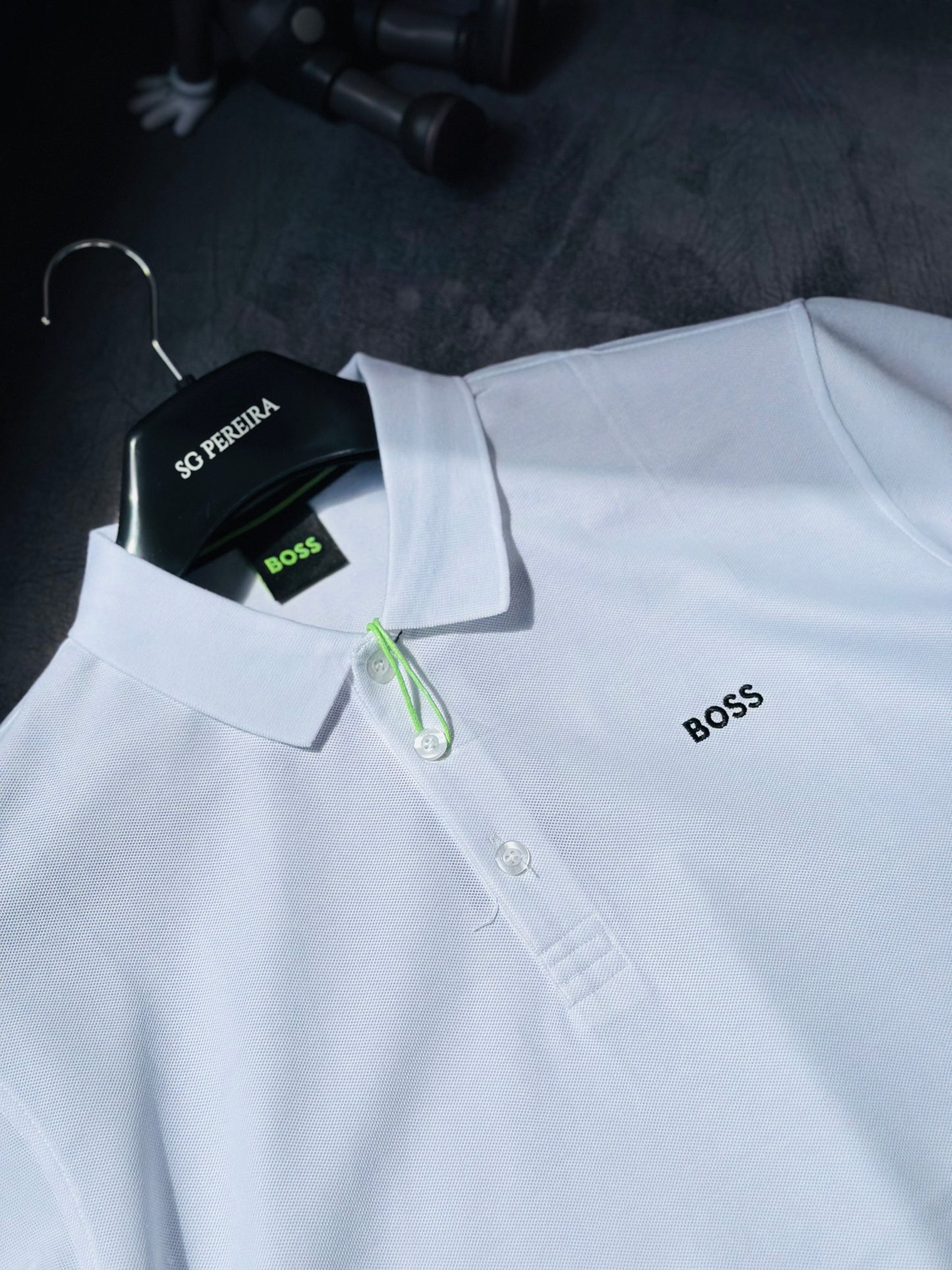 CAMISETA POLO BOS BLANCA BOS NEGRO