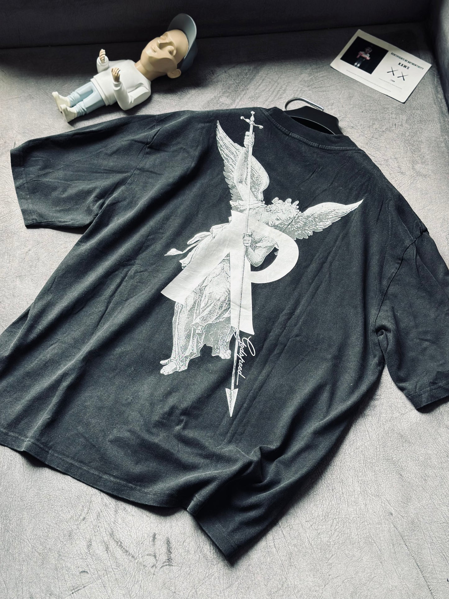 CAMISETA OVERSIZE REP GRIS ANGEL DELANTERO