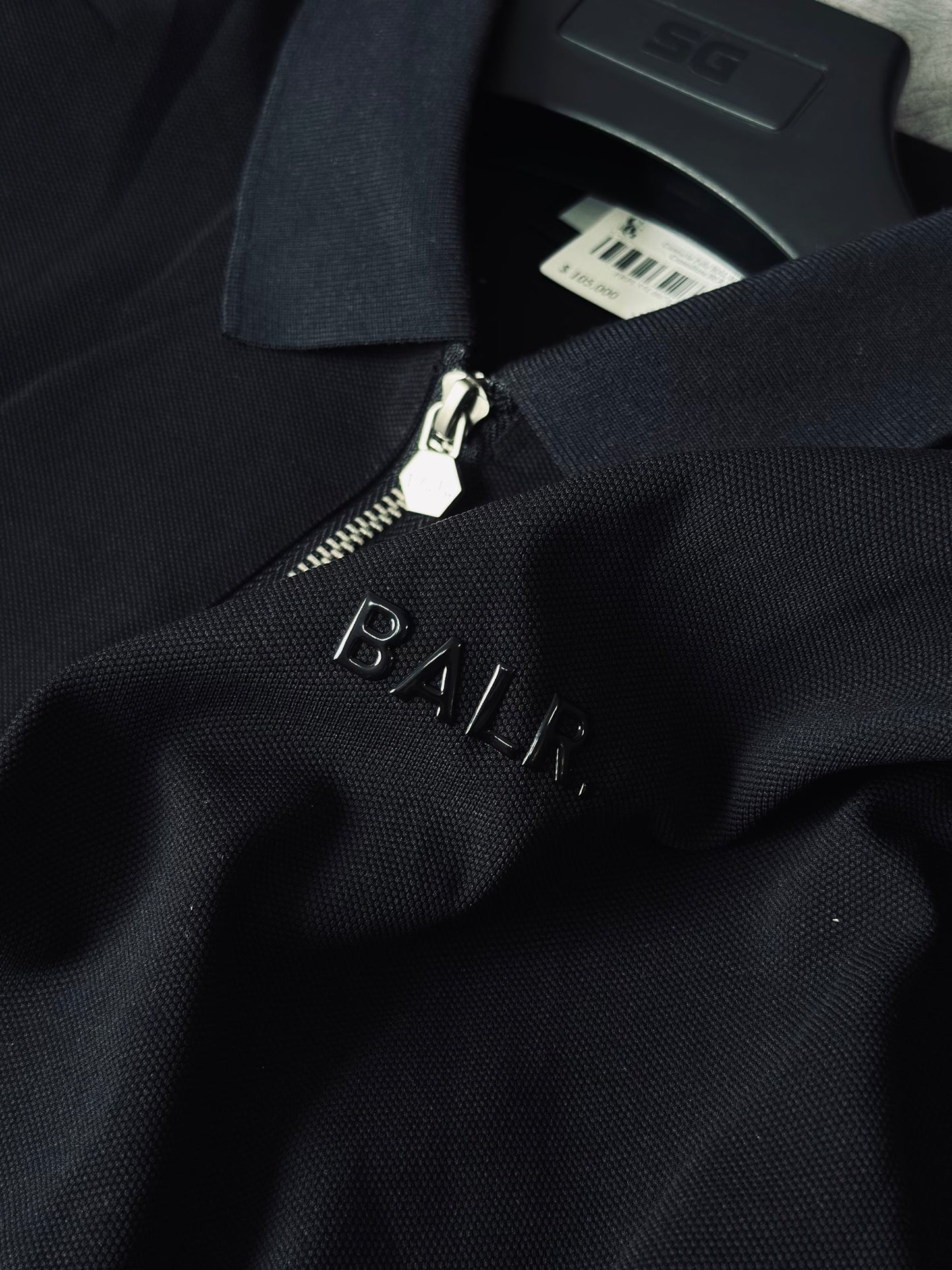 CAMISETA POLO BAL NEGRA CREMALLERA BLR NEGRO