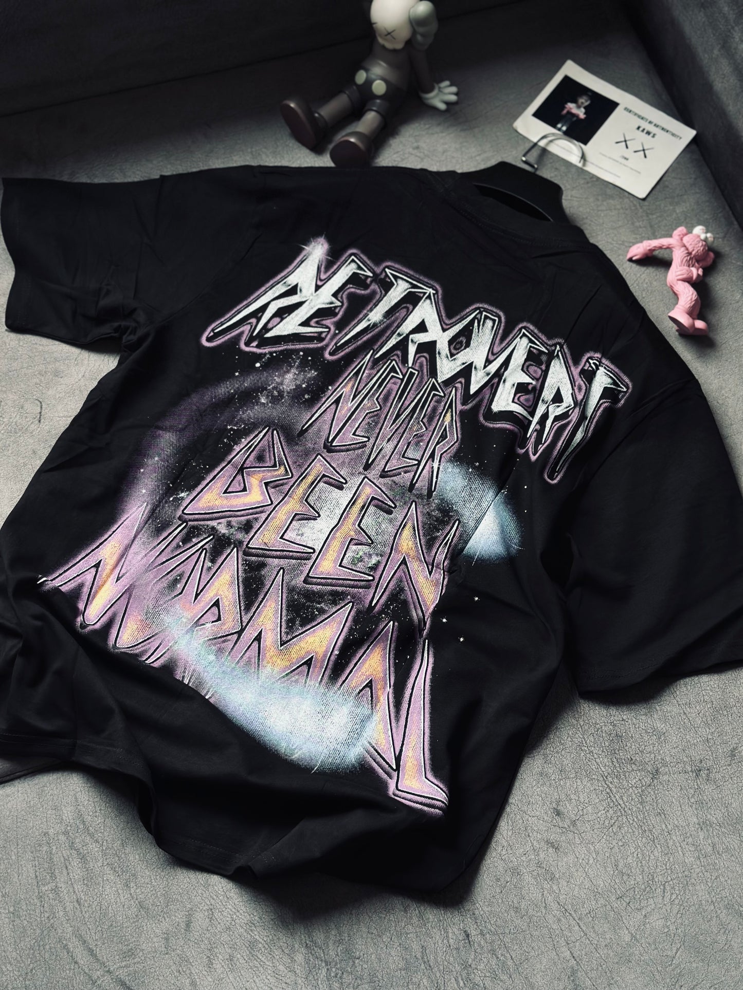 CAMISETA OVERSIZE RET NEGRA COBRA MORADA