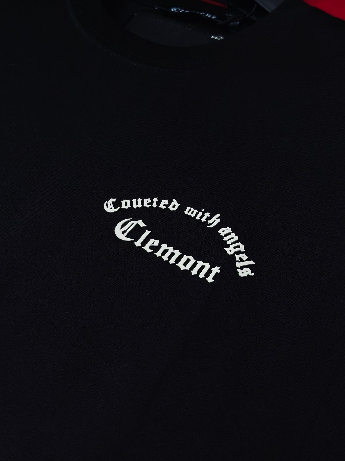 CAMISETA SLIM CLE NEGRA MARCO AMARILLO