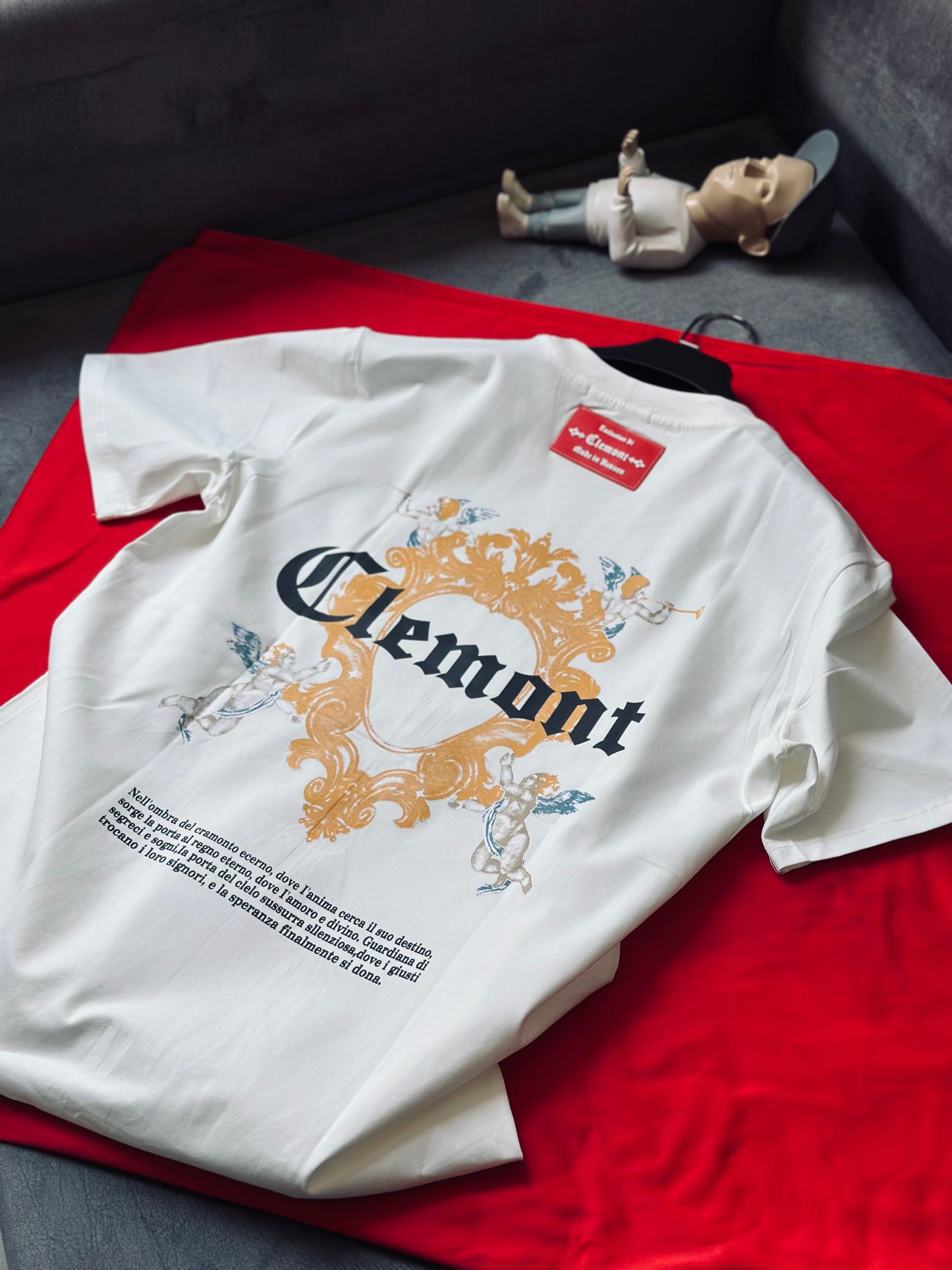 CAMISETA SLIM CLE BLANCA MARCO AMARILLO