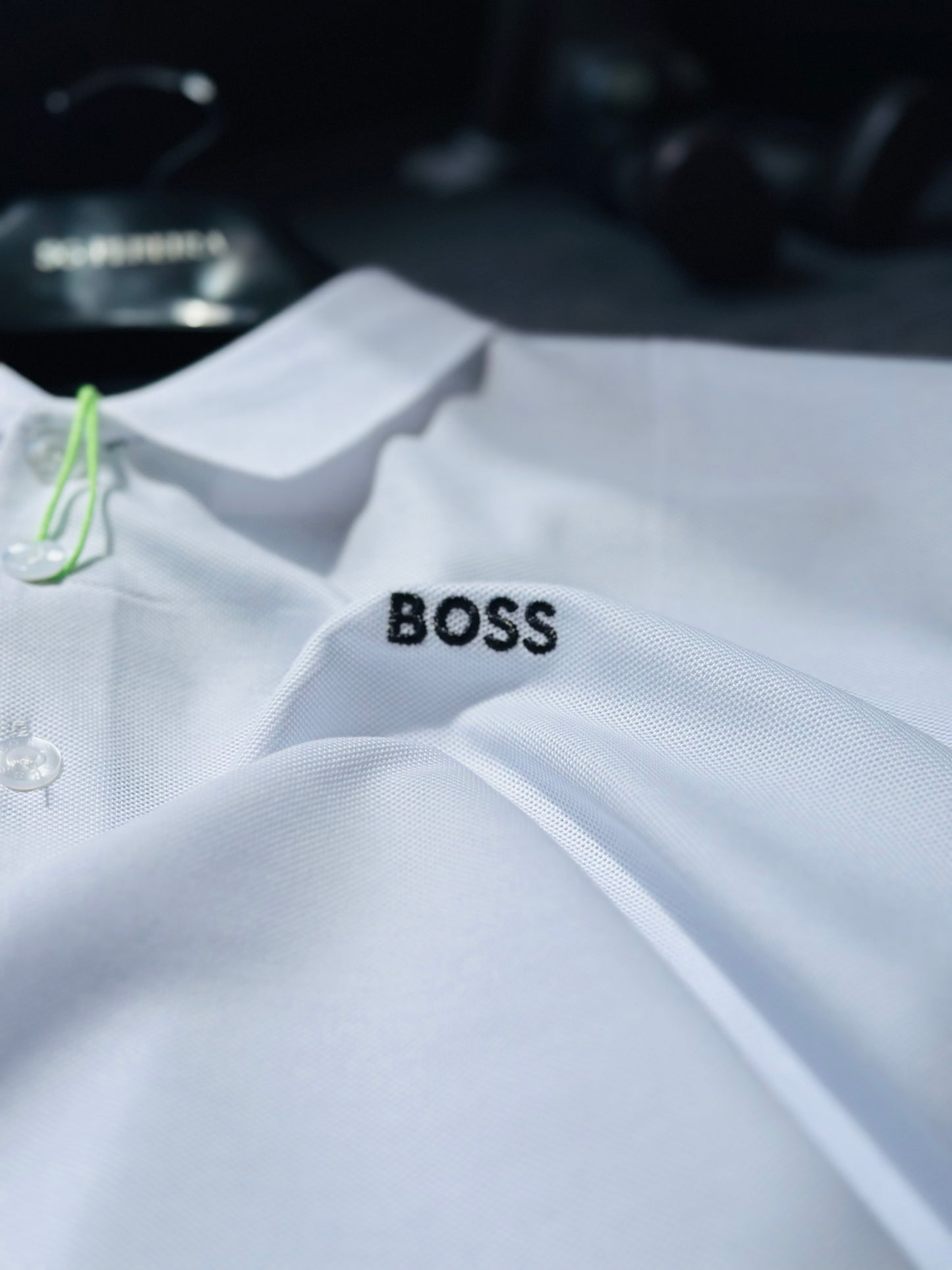 CAMISETA POLO BOS BLANCA BOS NEGRO