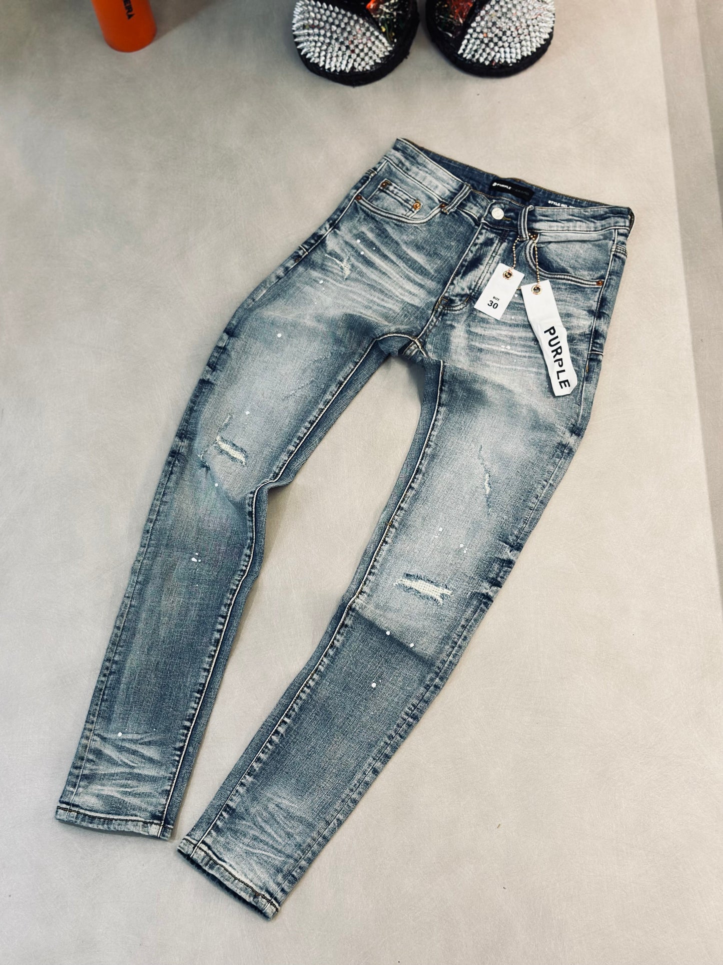 JEAN PUR AZUL DEST/DESG BLANCOS