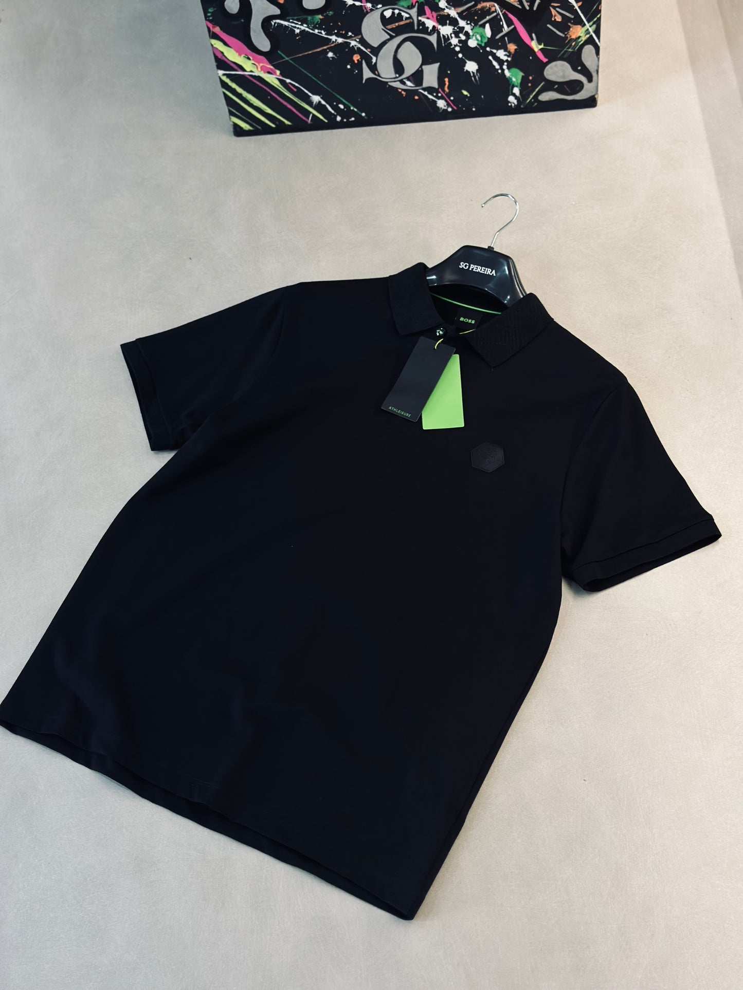 CAMISETA POLO BOS NEGRA BB GOMA