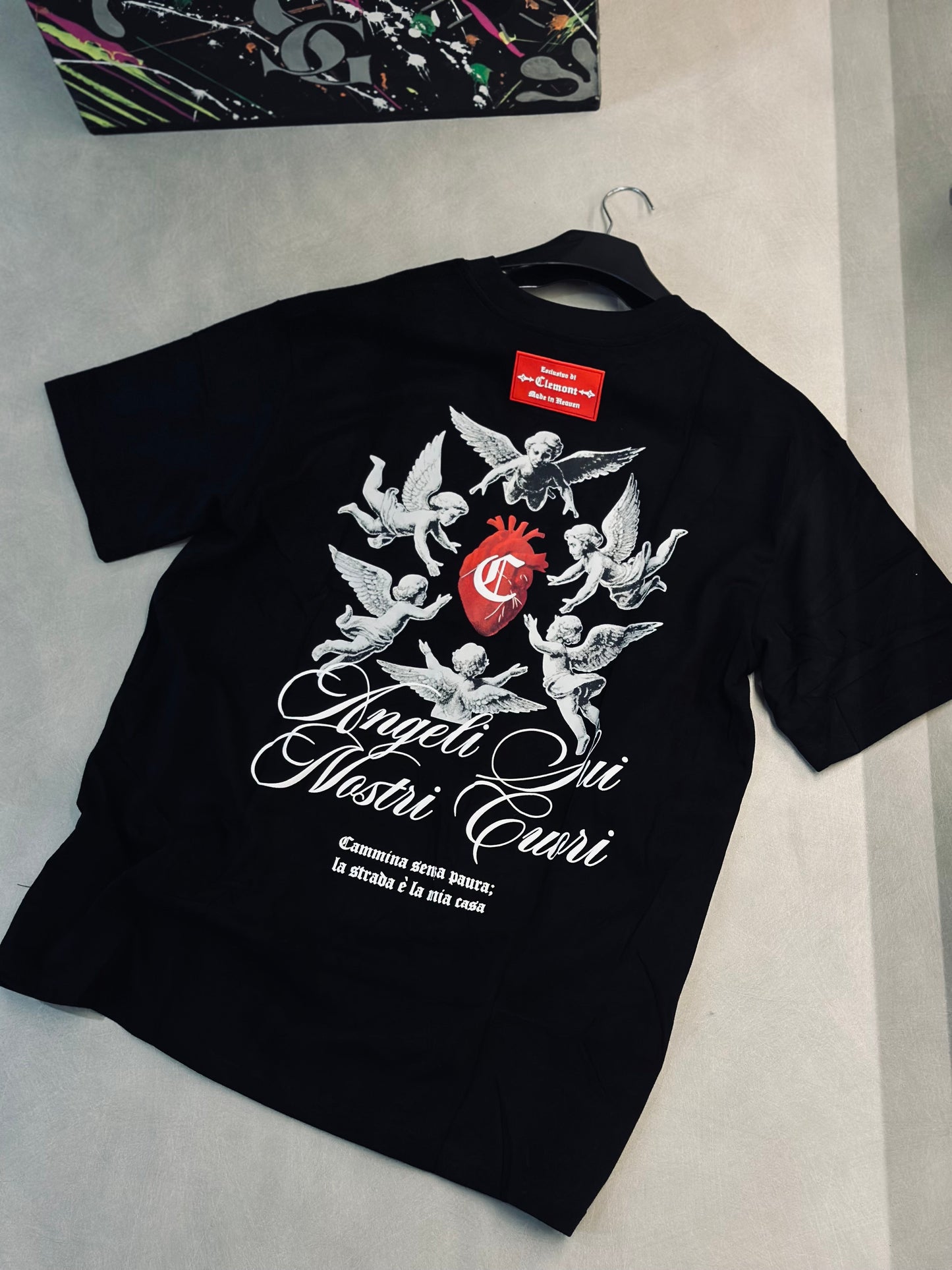 CAMISETA OVERSIZE CLE NEGRA C ANGELES CORAZON