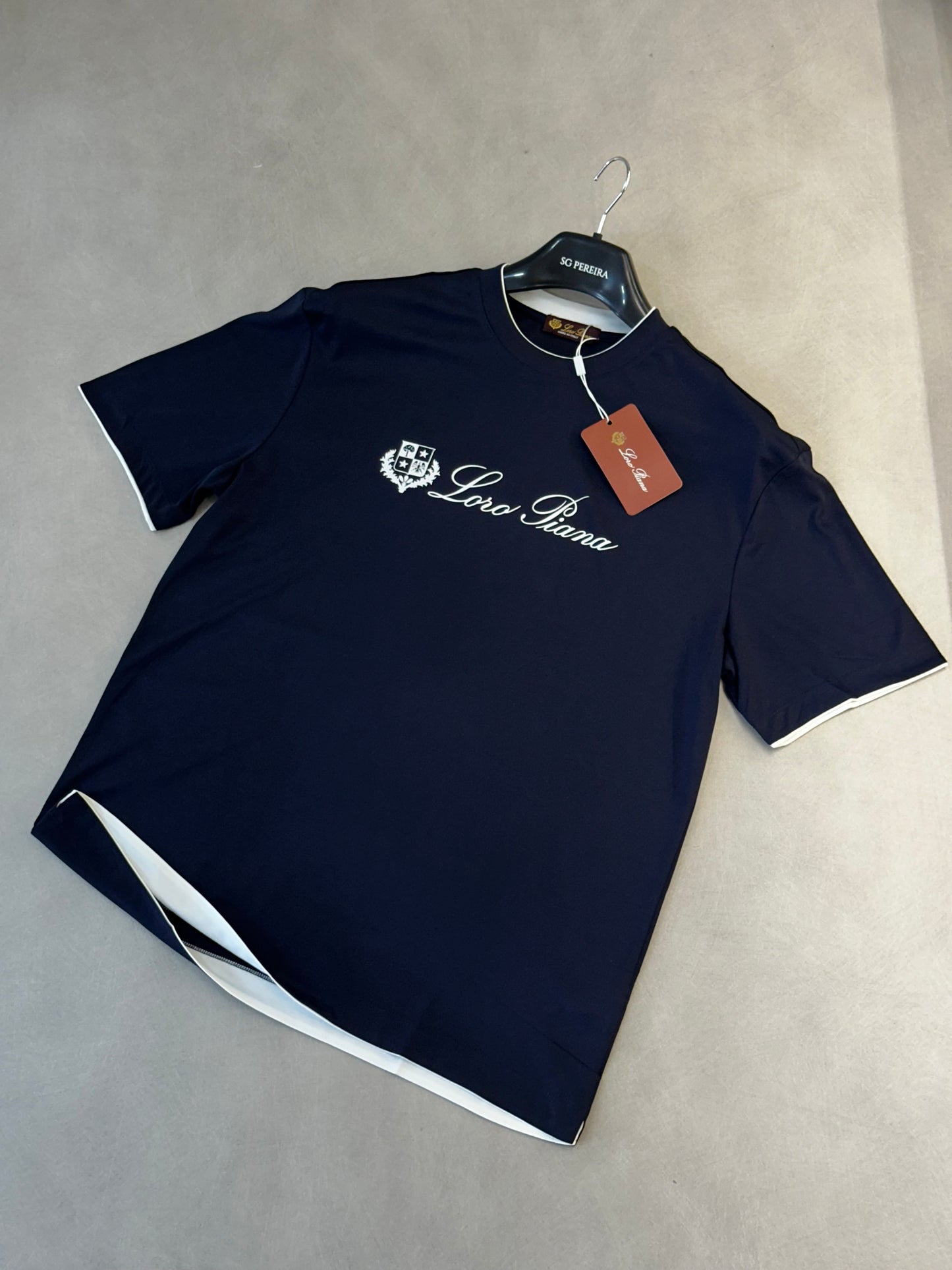 CAMISETA SLIM LOR AZUL LOGO DELANTE