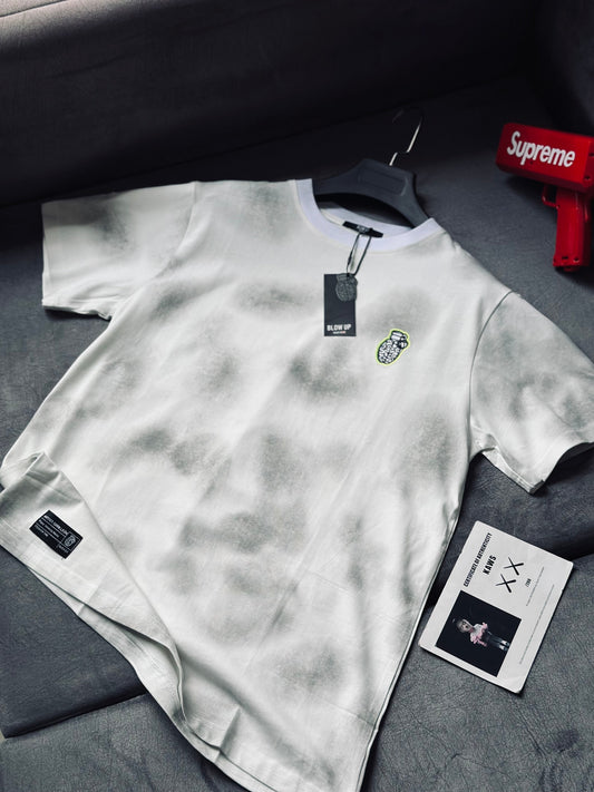 CAMISETA SLIM BLO BLANCA DESGRADADOS