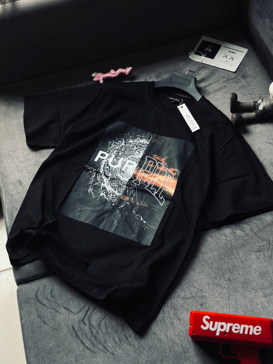 CAMISETA OVERSIZE PUR NEGRA DOS DIMENSIONES