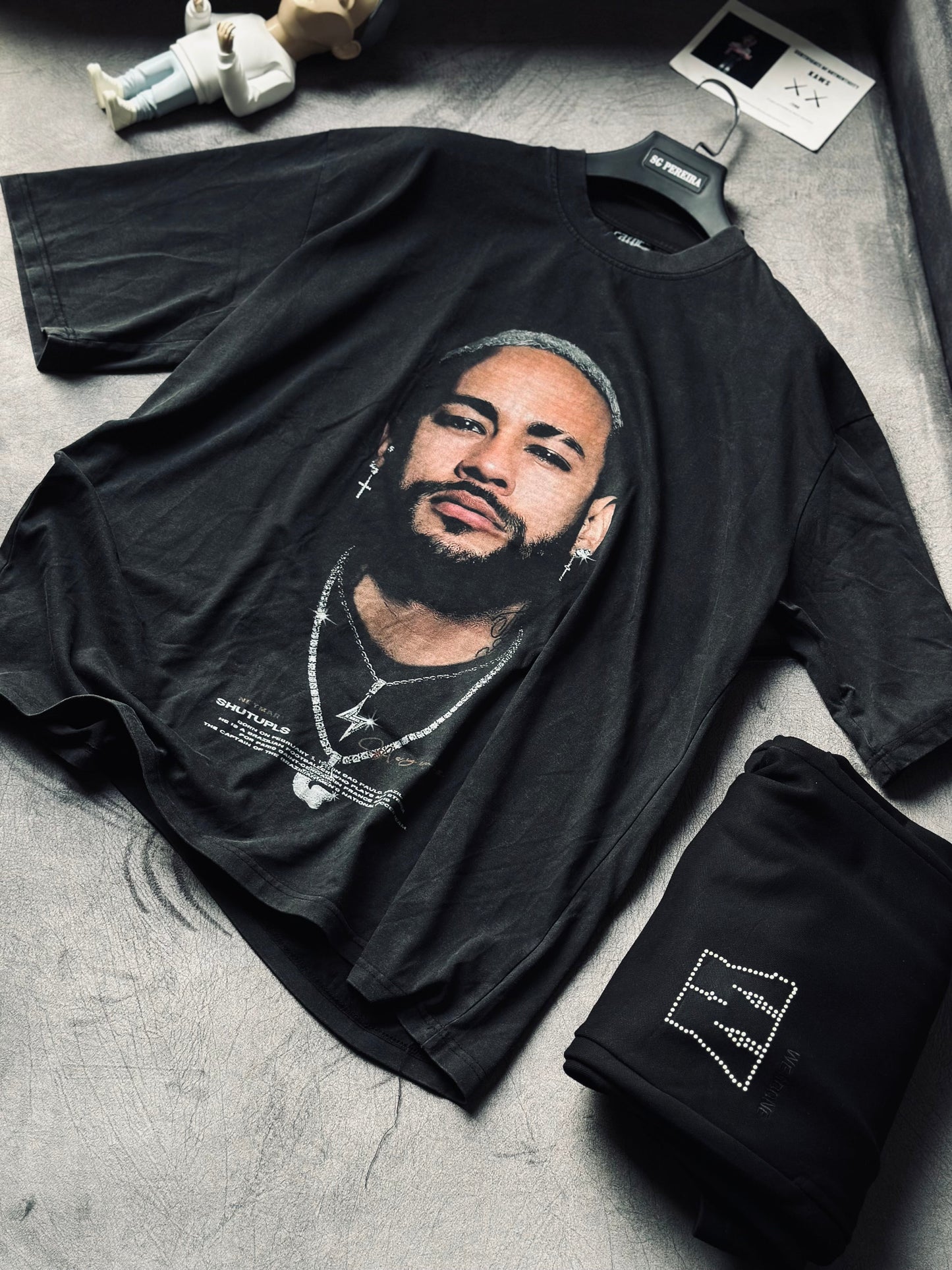 CAMISETA OVERSIZE SAI GRIS NEYMAR DIAMANTES