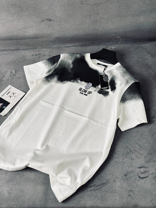 CAMISETA SLIM BLO BLANCA DEGRADADO NEGRO