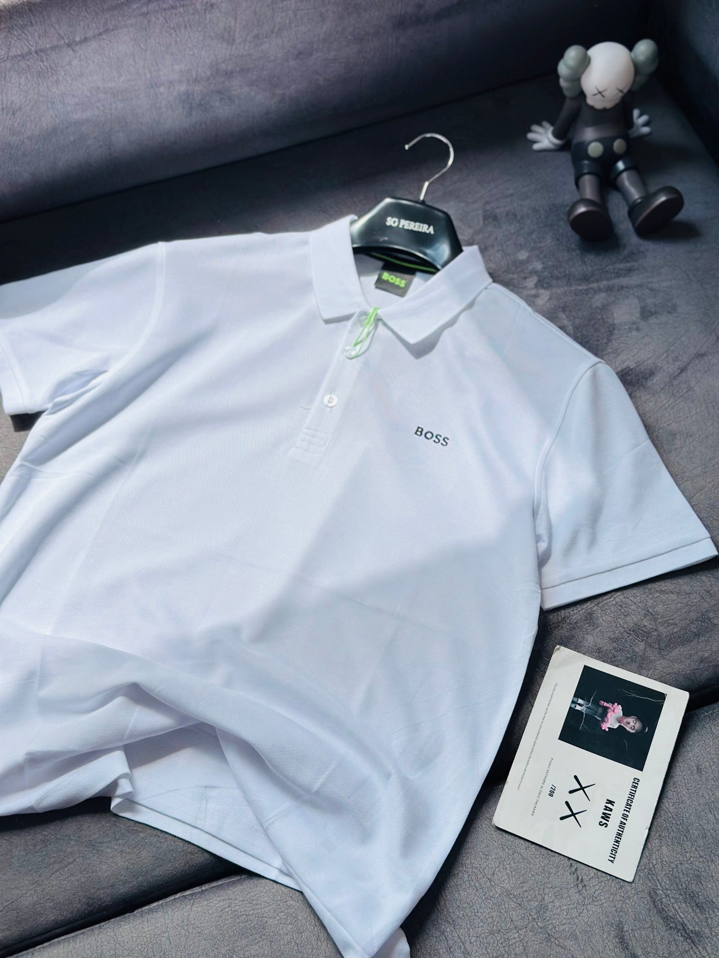 CAMISETA POLO BOS BLANCA BOS NEGRO