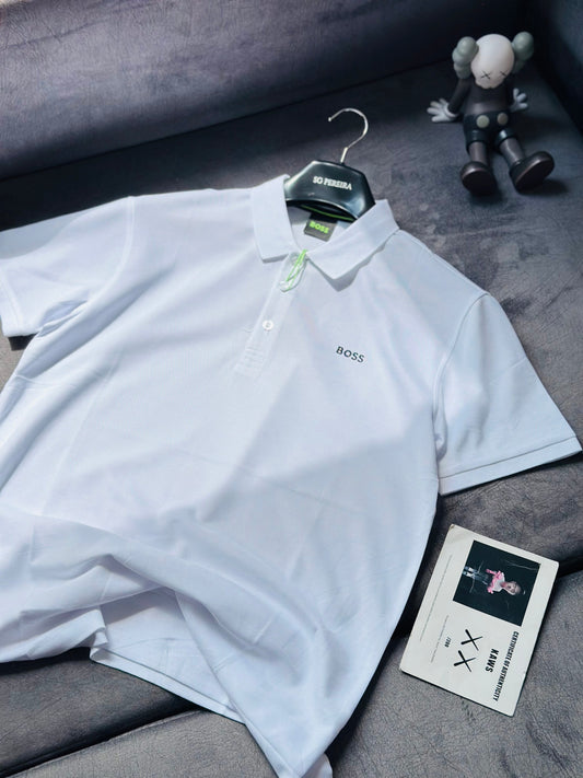 CAMISETA POLO BOS BLANCA BOS NEGRO