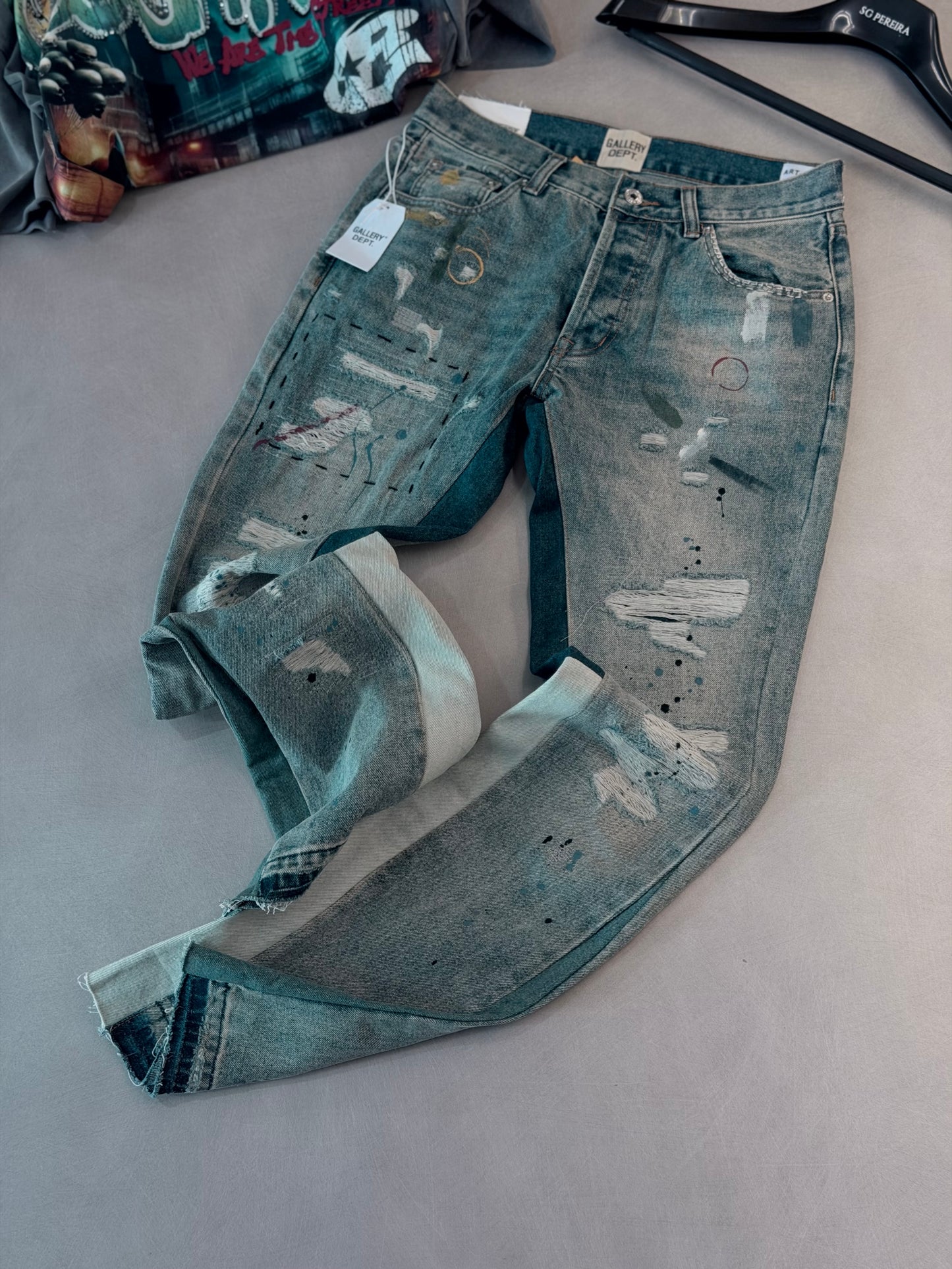 JEAN GAL AZUL VAQUERO MANCHAS COLORES