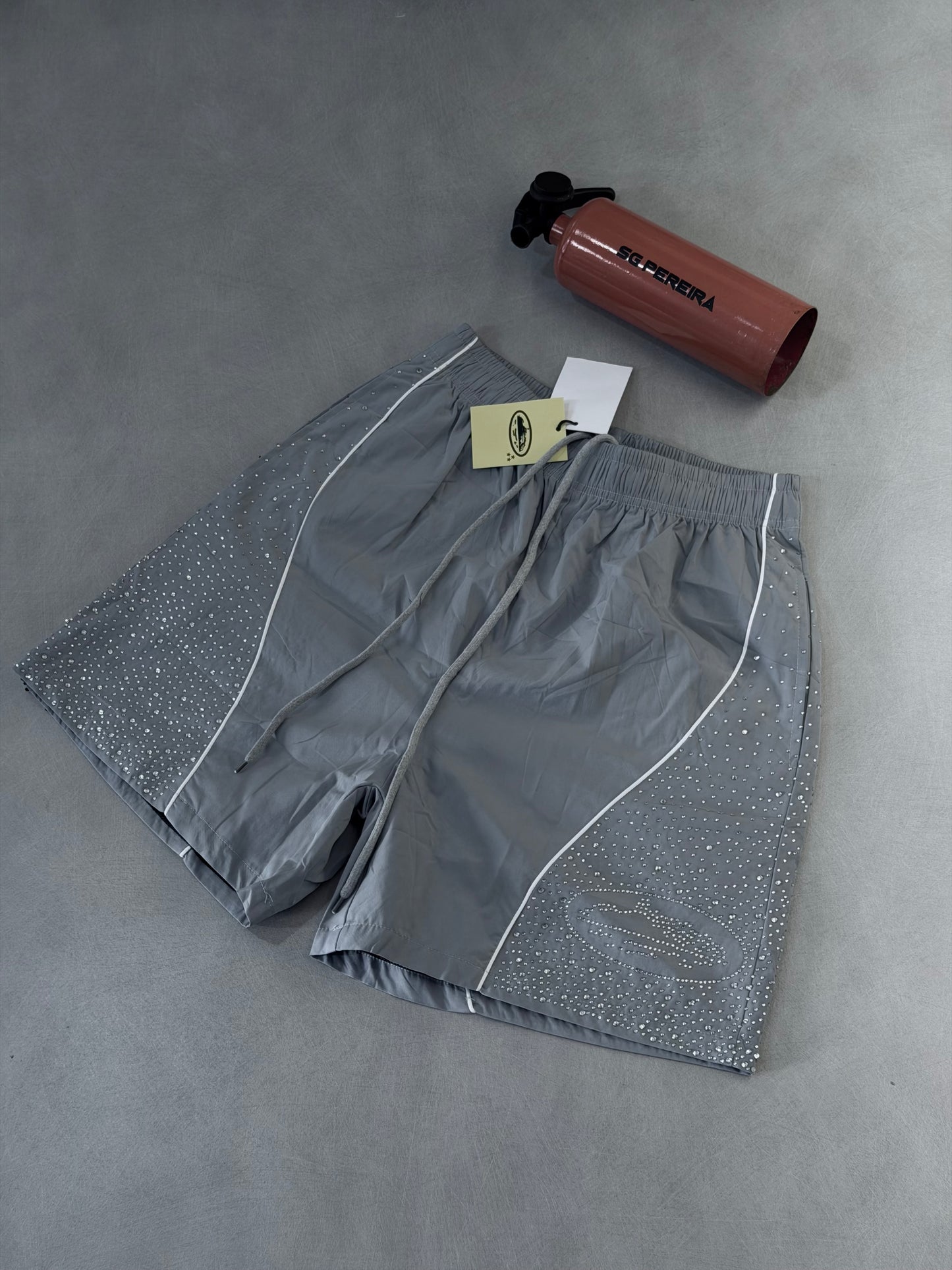 PANTALONETA COR GRIS RHINESTONE LATERAL