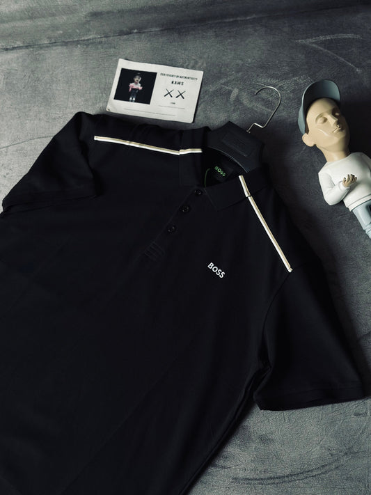 CAMISETA POLO HUG NEGRA LINEA