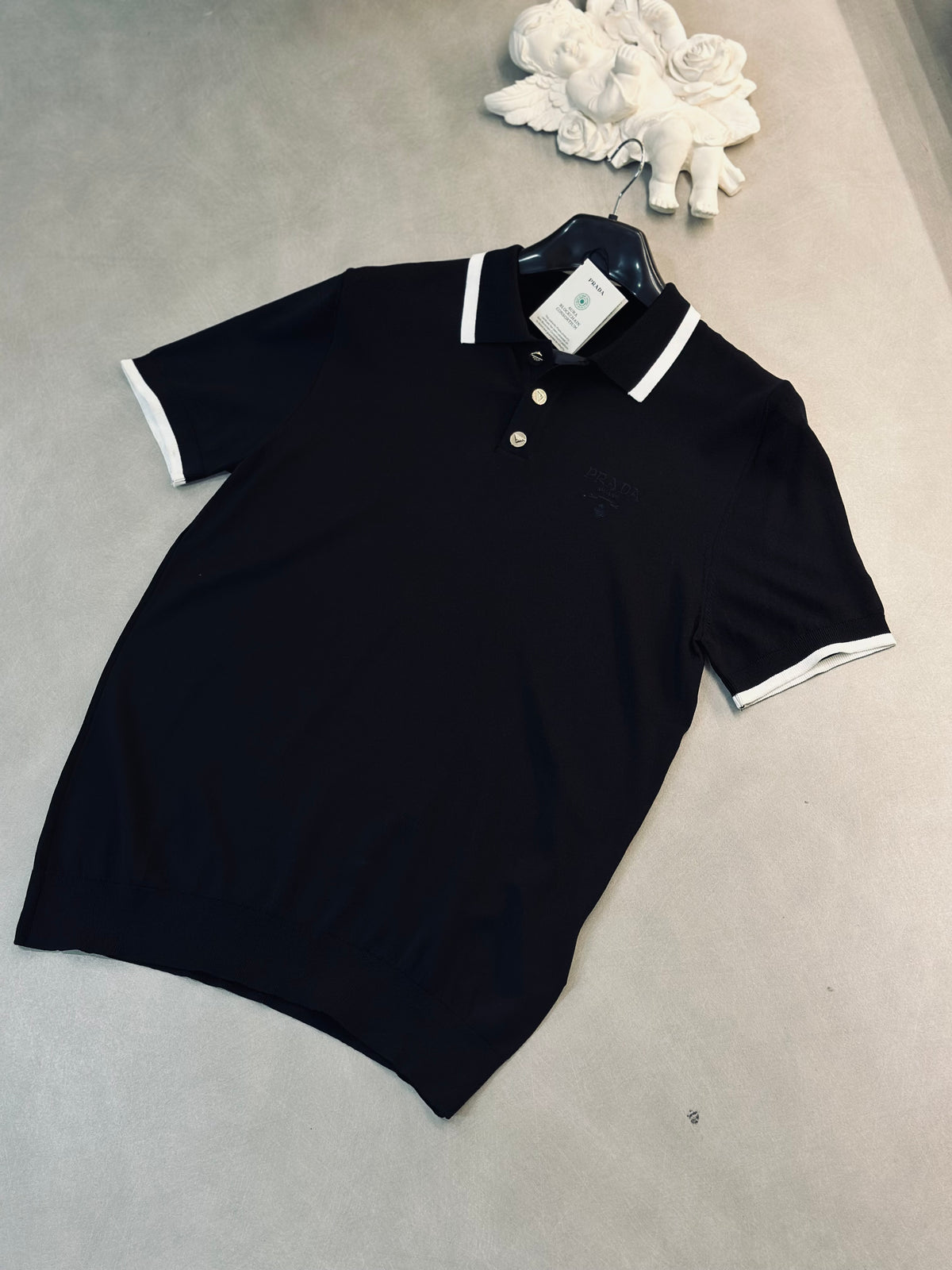 CAMISETA POLO PRA NEGRA TEJIDO PRA NEGRA