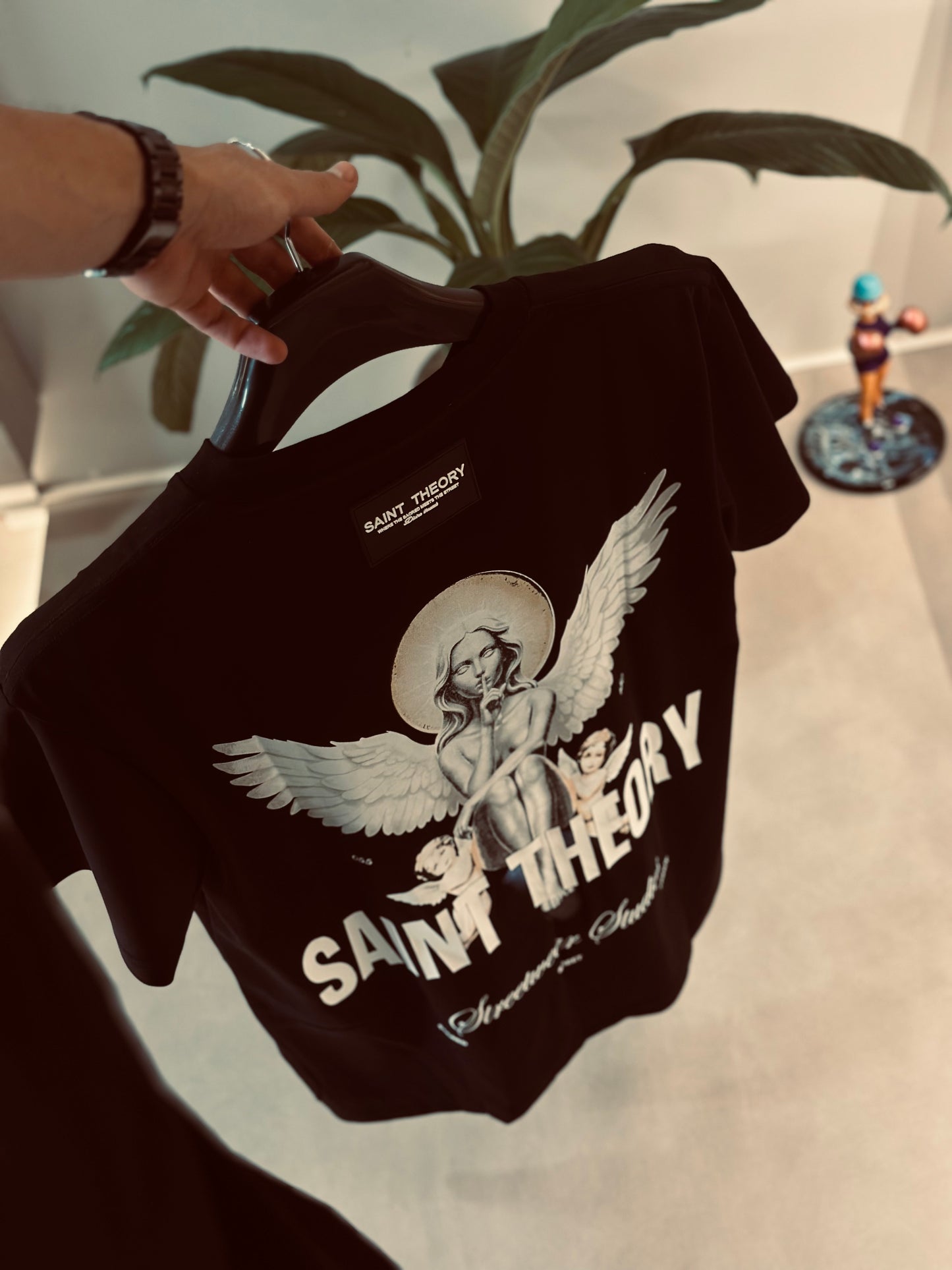 CAMISETA SLIM SAI NEGRA ANGEL BLANCO