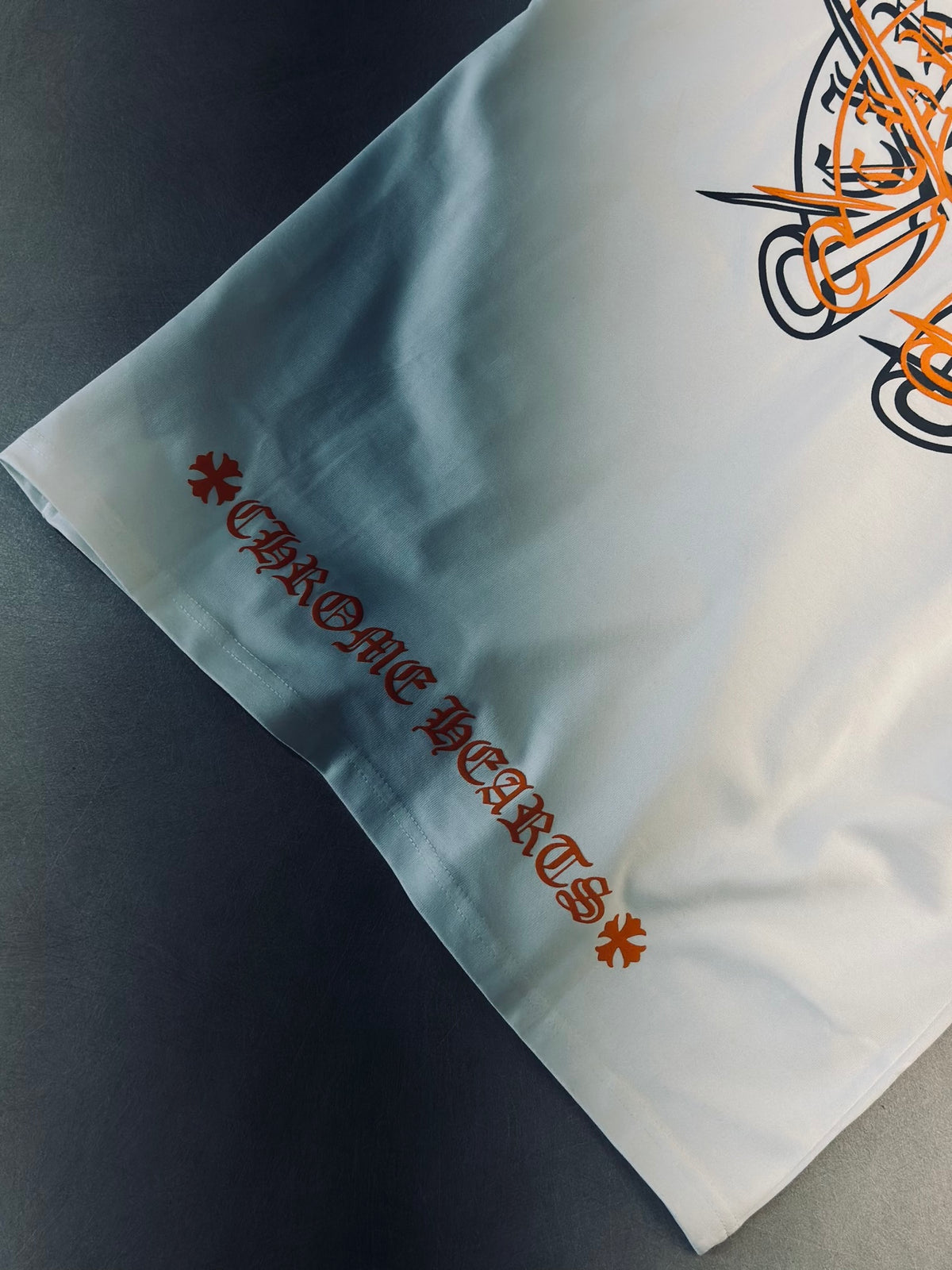 CAMISETA OVERSIZE CHR BLANCA LOGO NARANJA