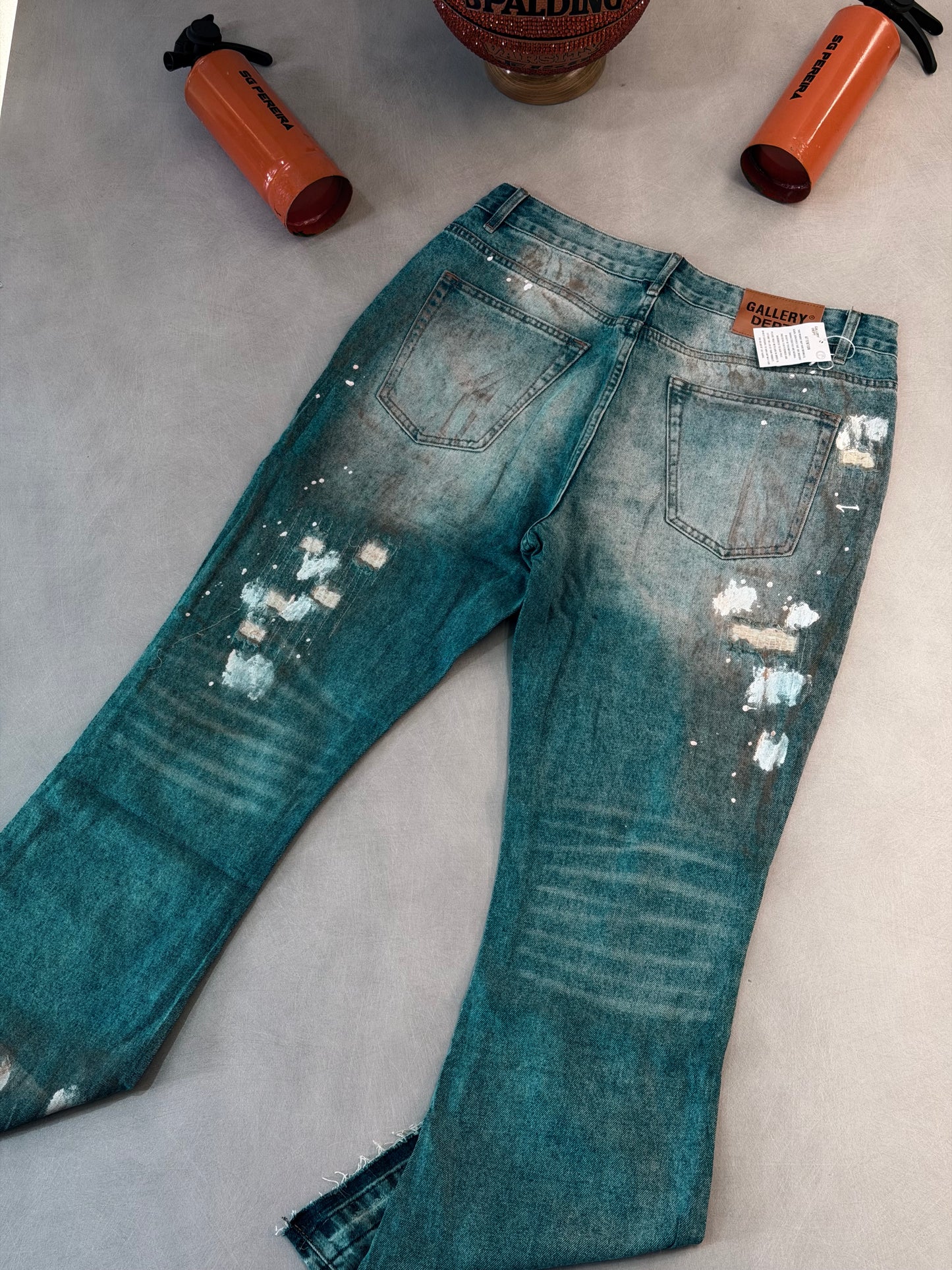 JEAN GAL AZUL DESGASTES CAFÉ