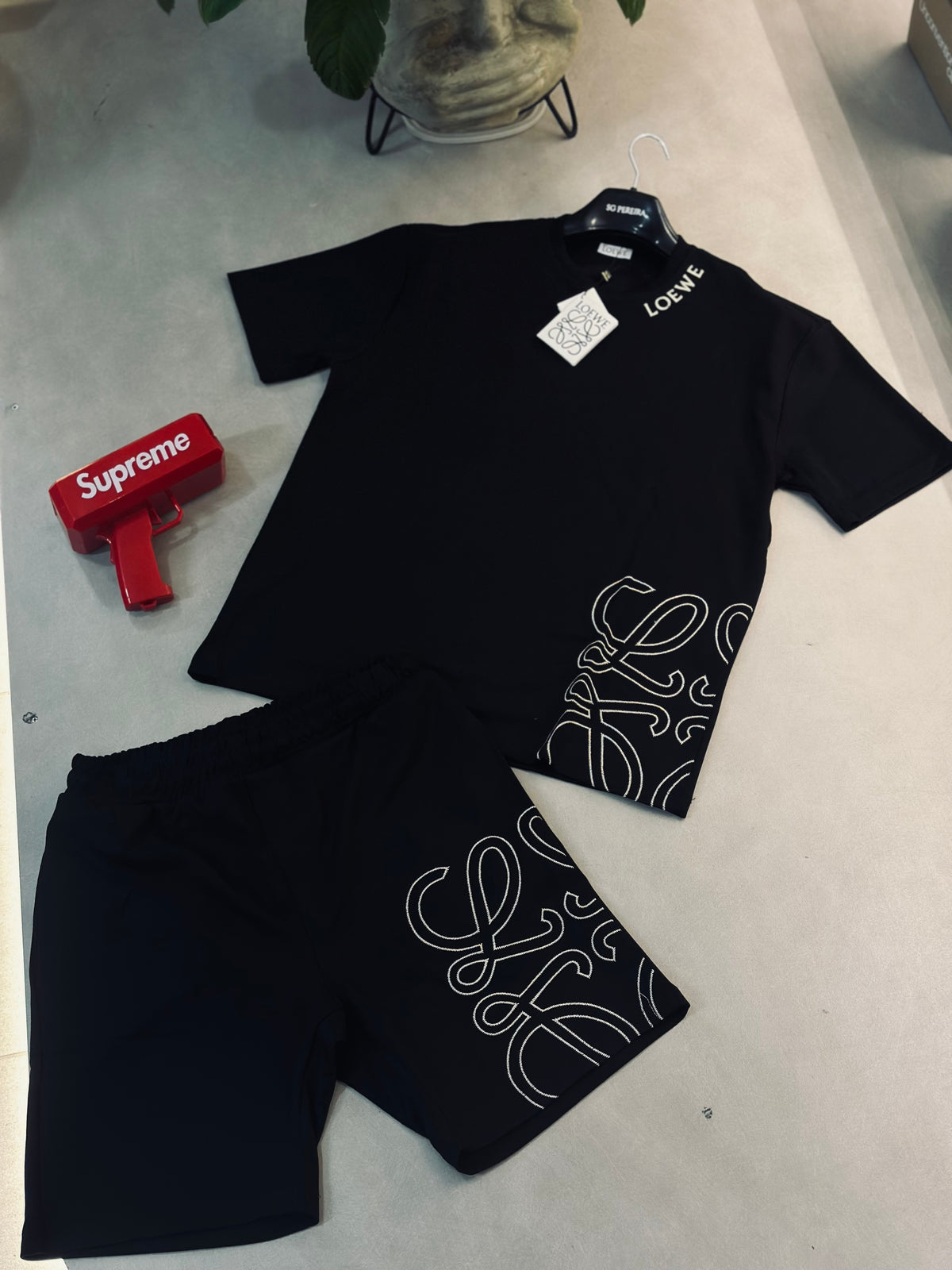 CONJUNTO LOW NEGRO TEJIDO CAFÉ