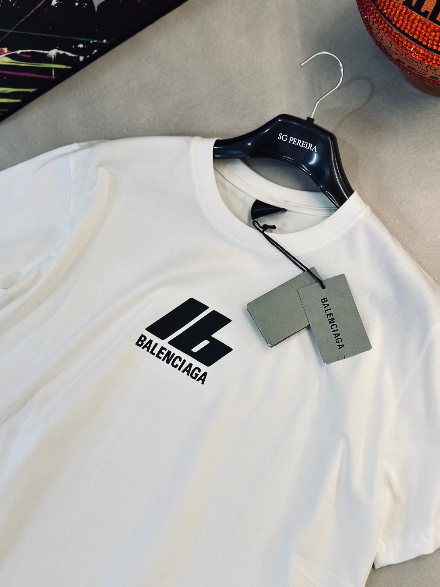 CAMISETA OVERSIZE BAL BLANCA LOGO NEGRO