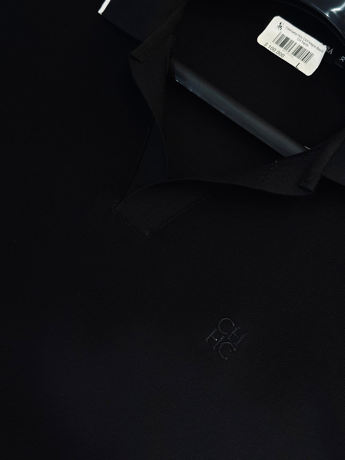 CAMISETA POLO CAR NEGRA BASICA CH TEJIDO