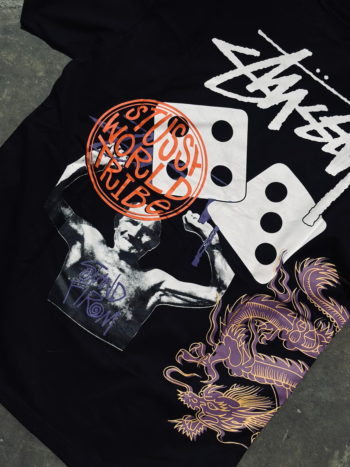 CAMISETA OVERSIZE STU NEGRA DRAGON MORADO