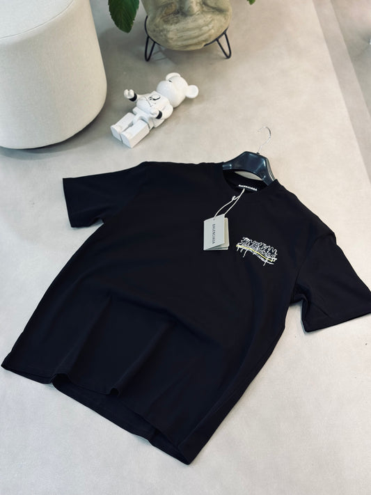 CAMISETA OVERSIZE BAL NEGRA LINEA AMARILLA