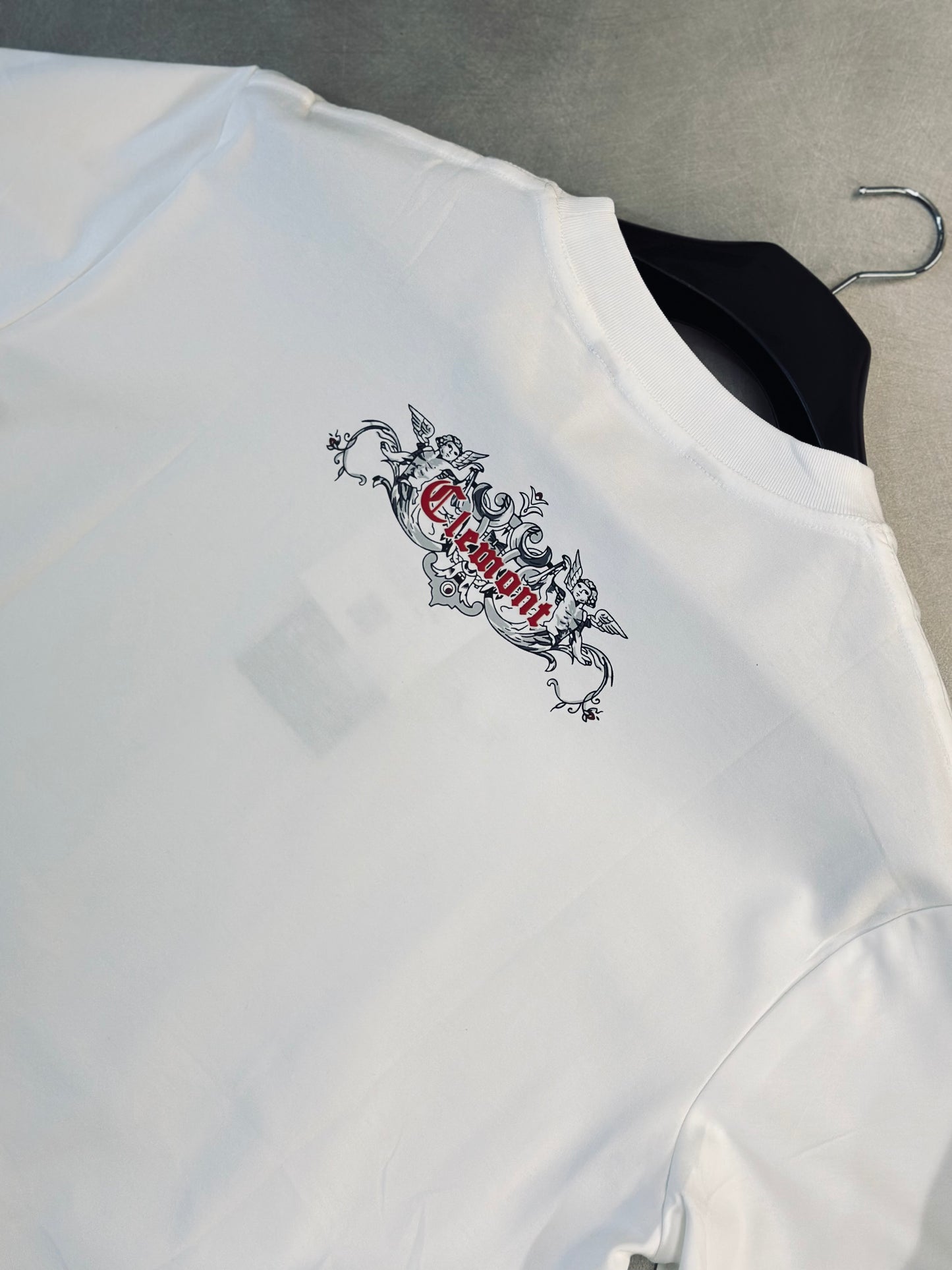 CAMISETA SLIM CLE BLANCA CLE GOMA ROJA