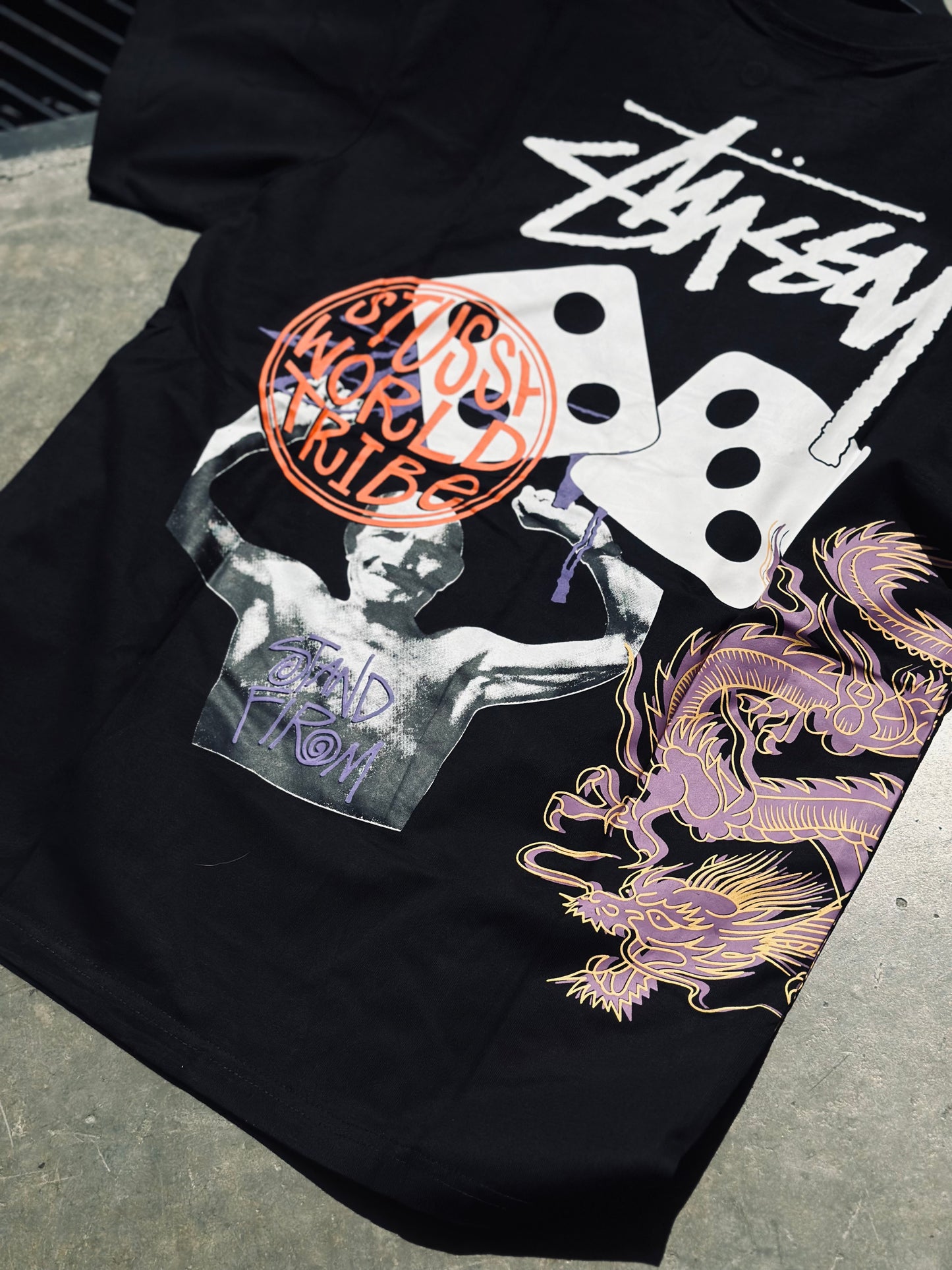 CAMISETA OVERSIZE STU NEGRA DRAGON MORADO