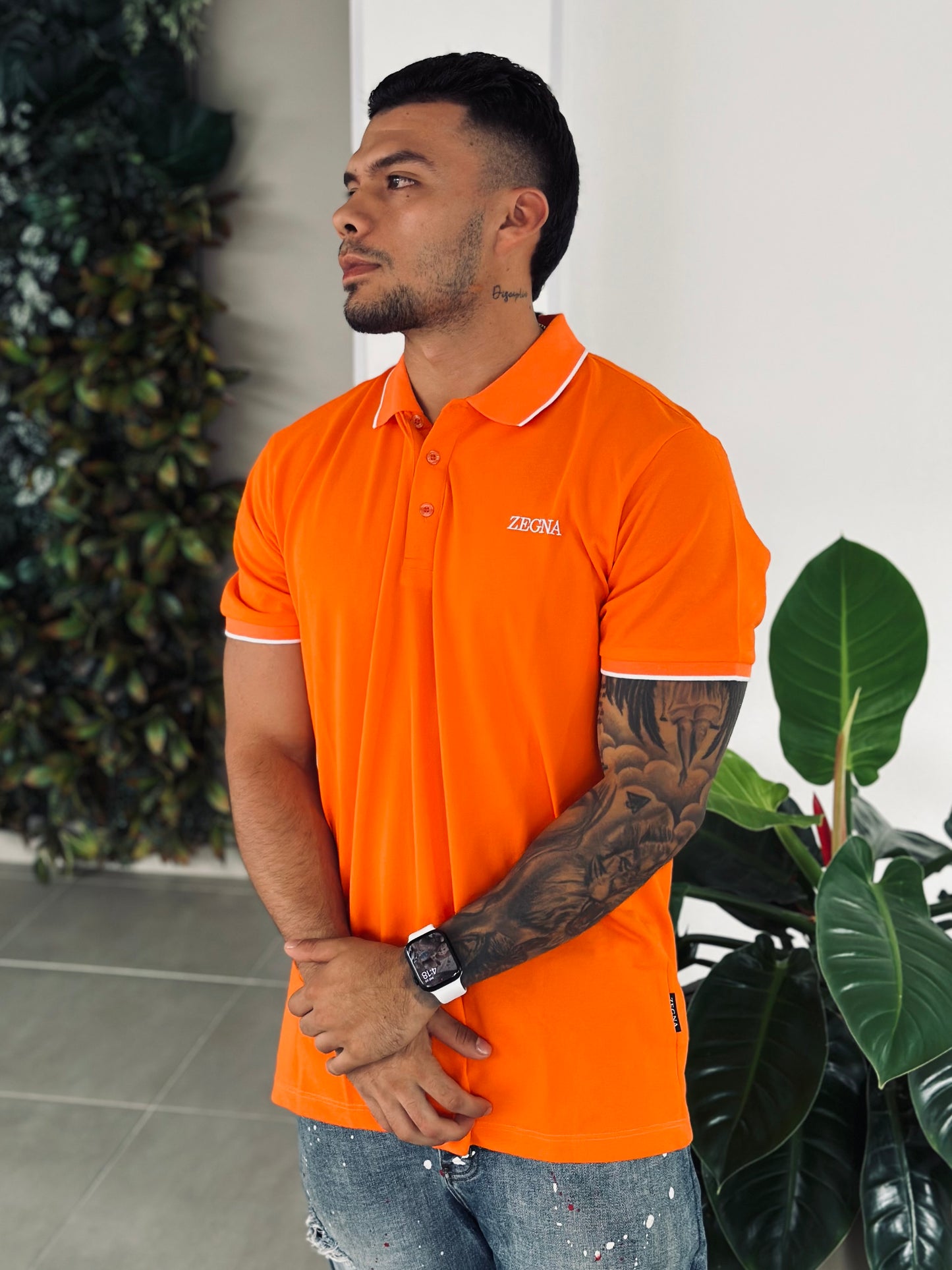 CAMISETA POLO ZEG NARANJA BASICA