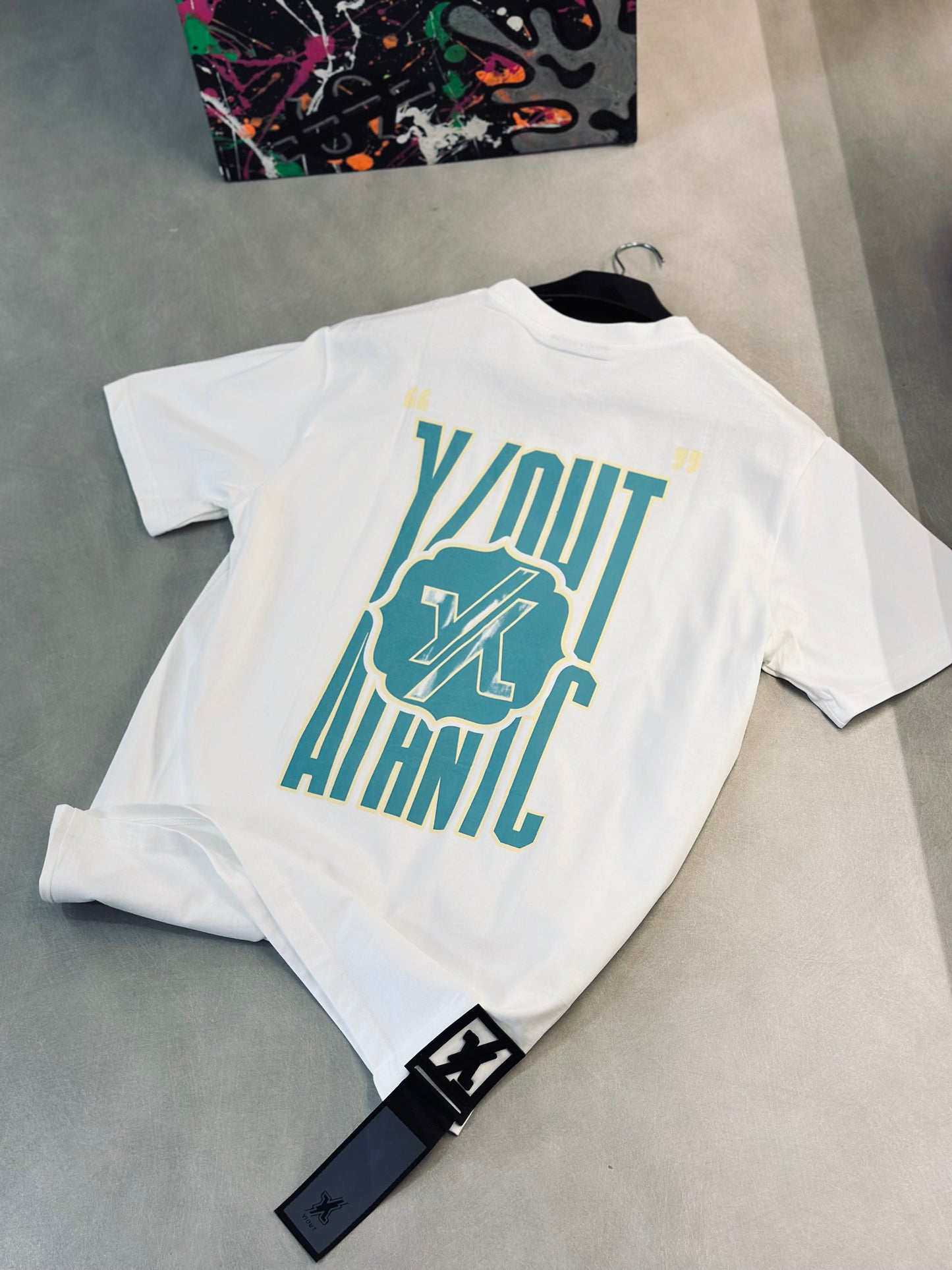 CAMISETA SLIM YOU BLANCA LOGO AZUL