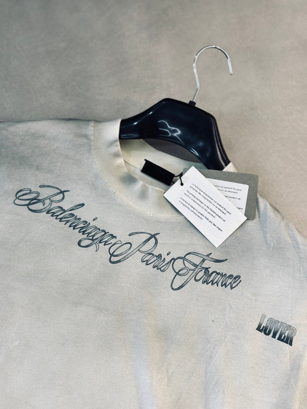 CAMISETA OVERSIZE BAL CREMA DESGASTE PARIS