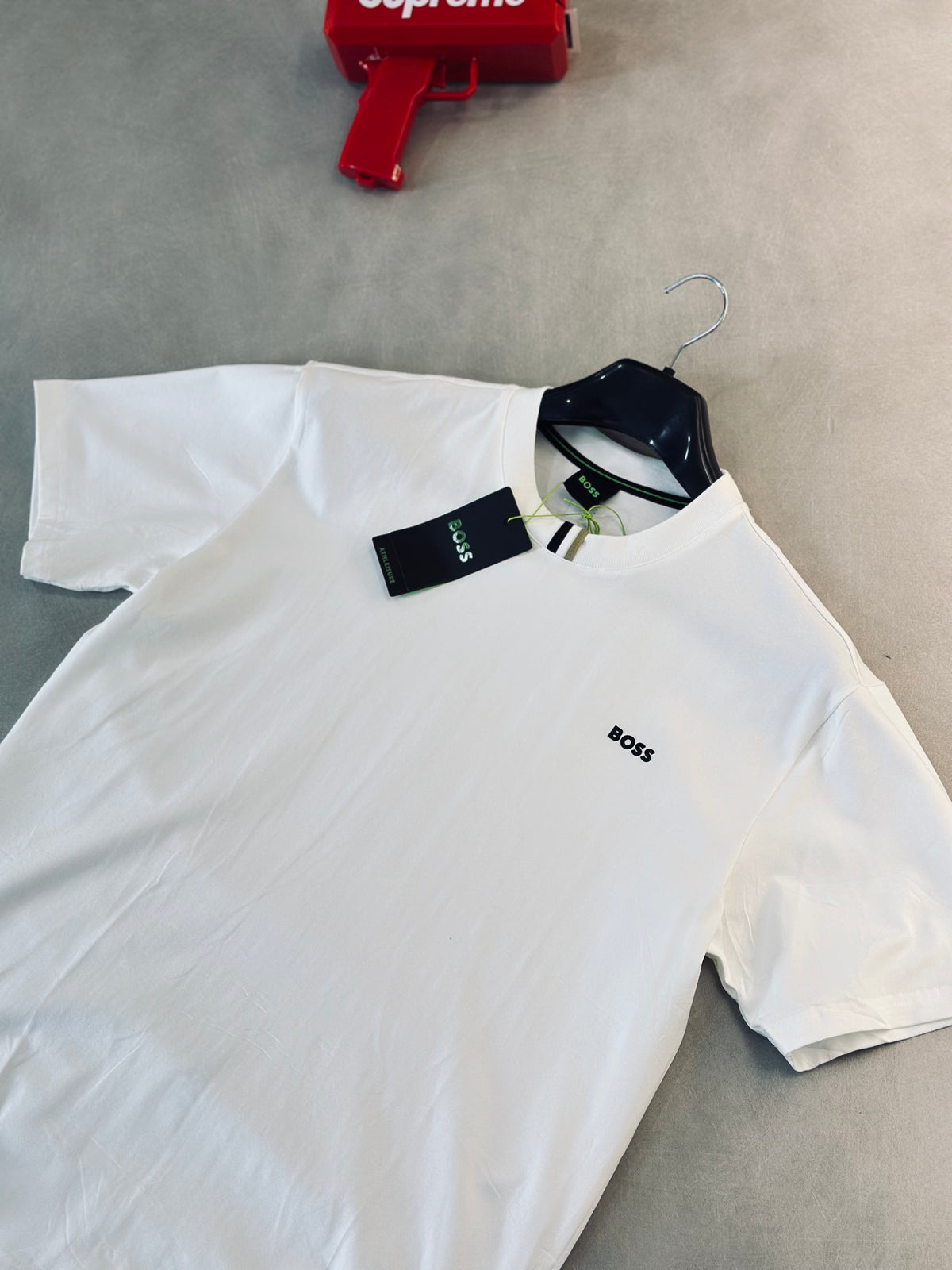 CAMISETA SLIM BOS BLANCA CUELLO BANDERA