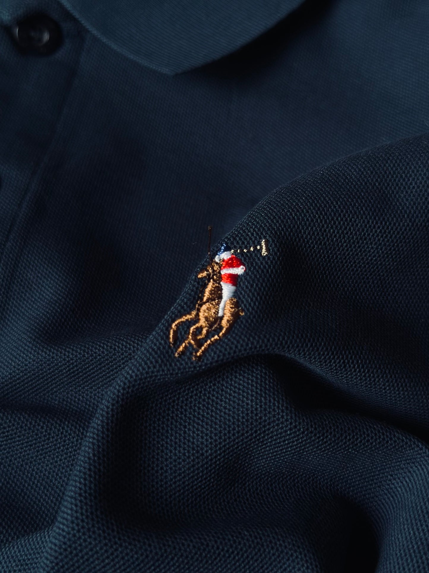 CAMISETA POLO PSY AZUL TEJIDO CABALLO