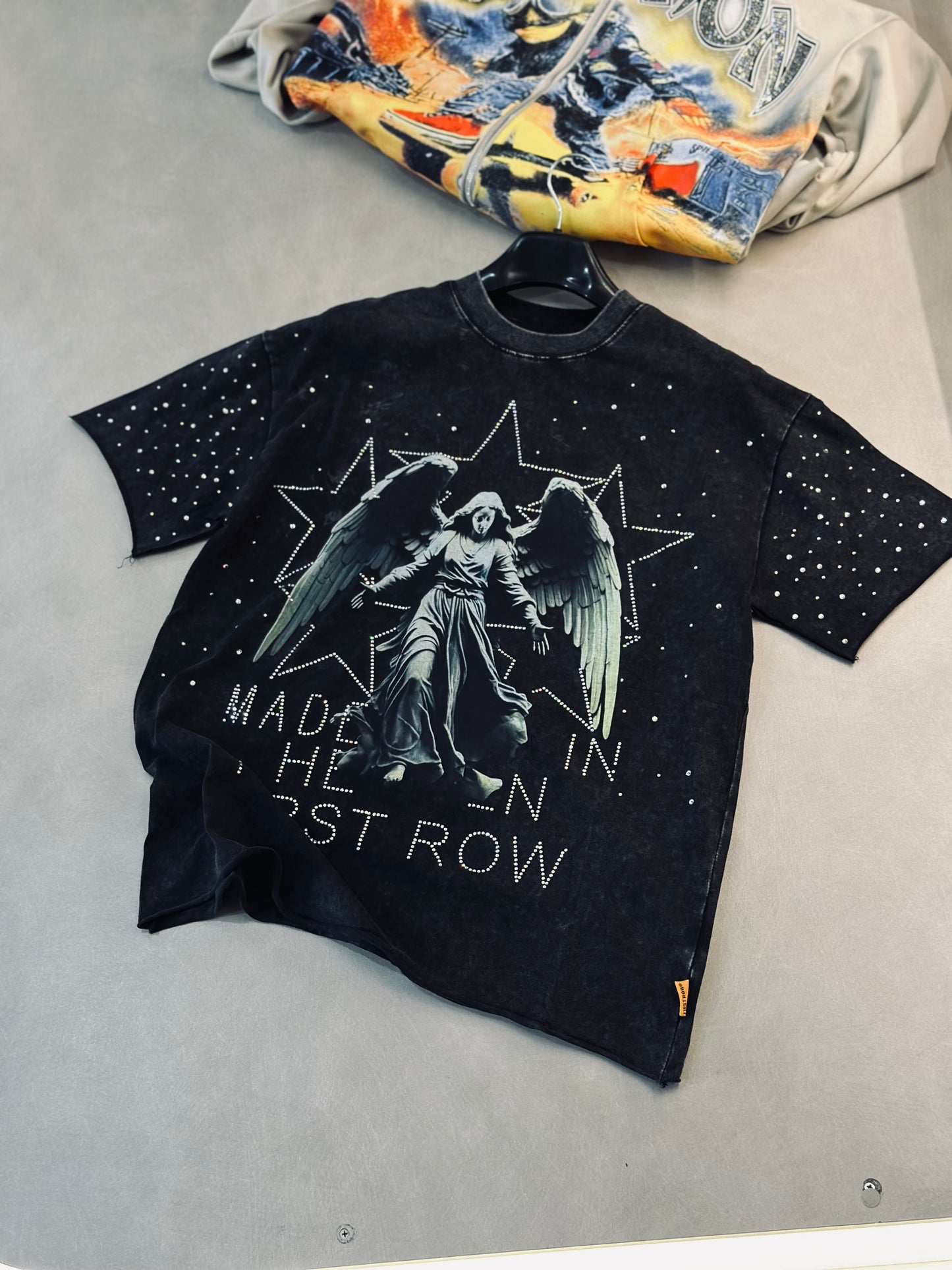CAMISETA OVERSIZE FIR GRIS OSCURO RHINESTONE ESTRELLA