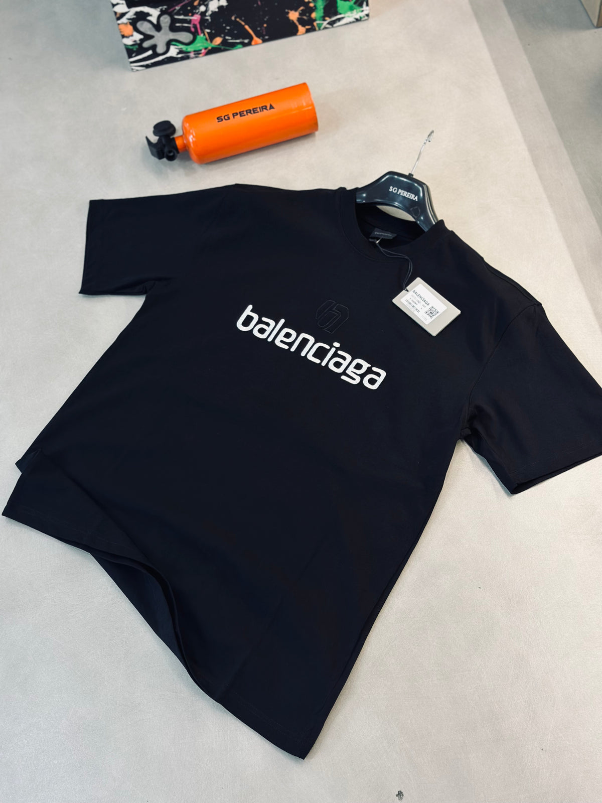 CAMISETA OVERSIZE BAL NEGRA TEJIDO BLANCO