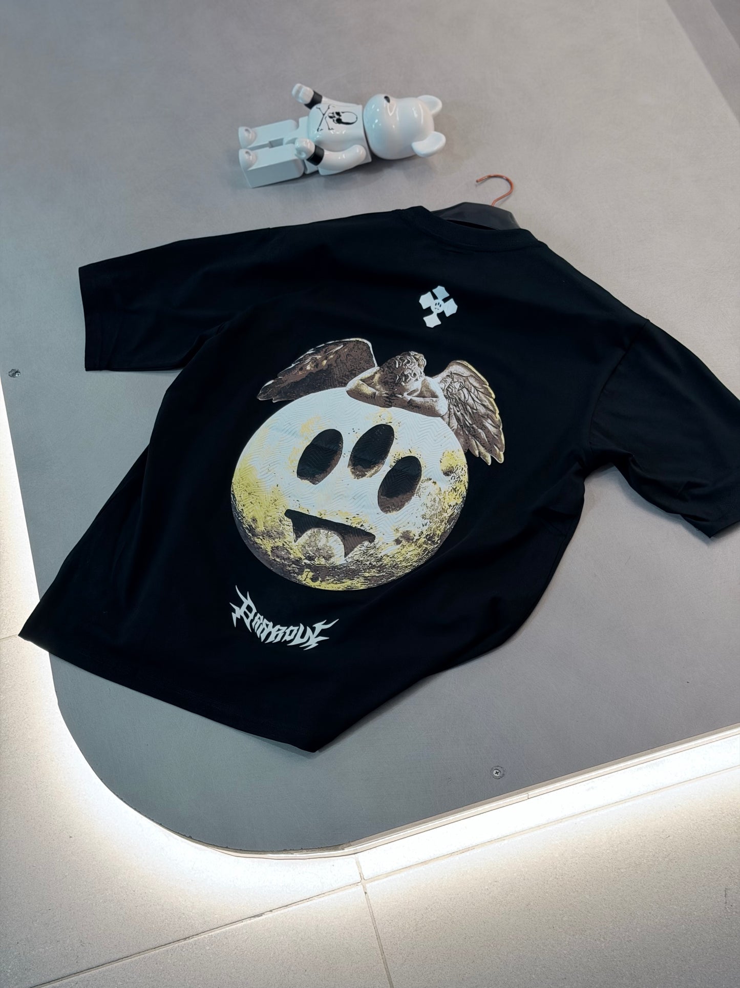 CAMISETA OVERSIZE BAR NEGRA CRUZ LOGO