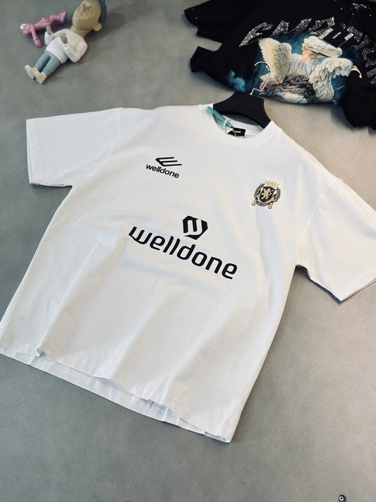 CAMISETA OVERSIZE WE1 BLANCA ESCUDO