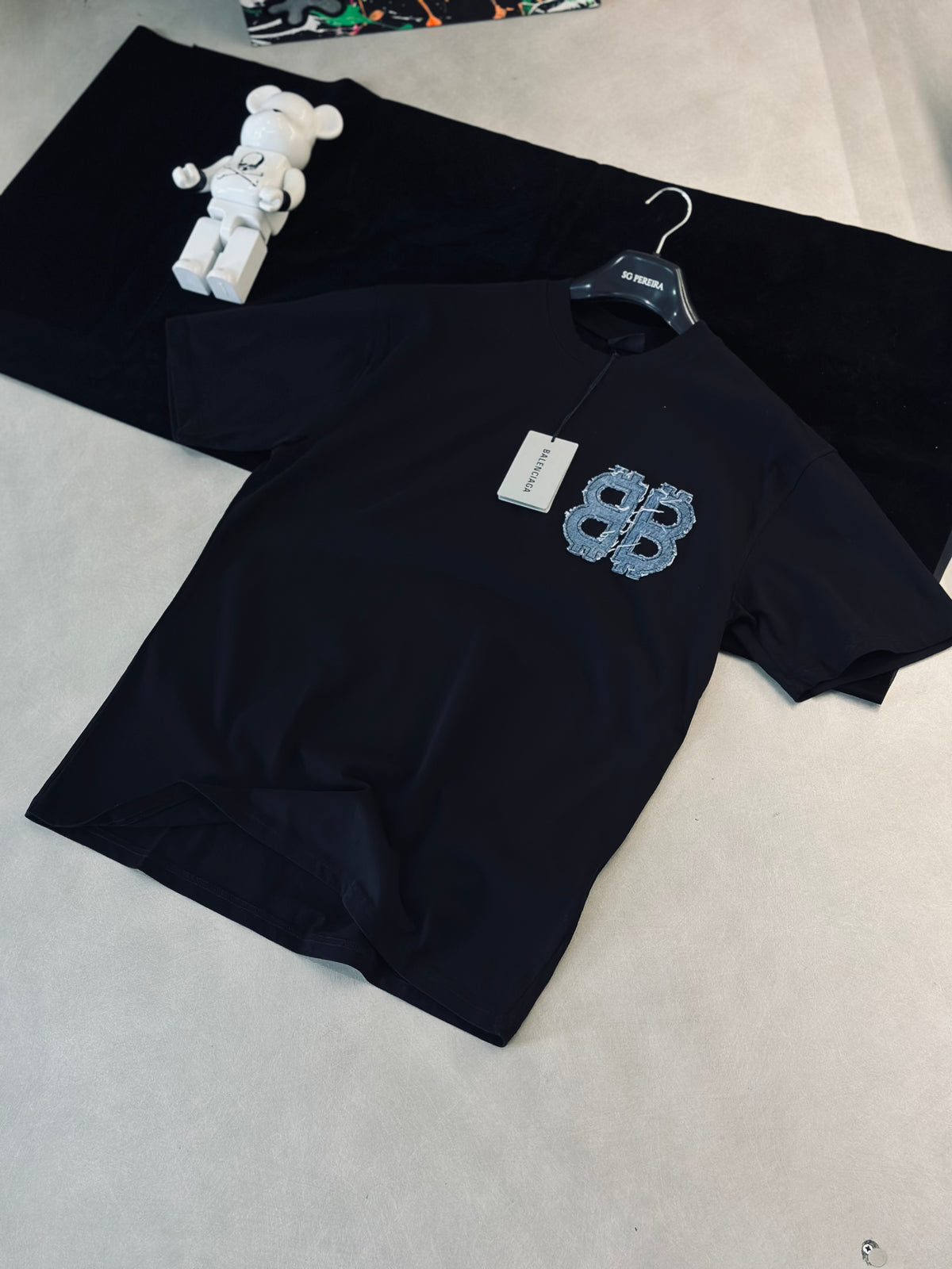 CAMISETA OVERSIZE BAL NEGRA BB TEJIDO DENIM