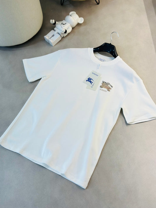 CAMISETA SEMI OVERSIZE BUR BLANCA LOGO COLOR